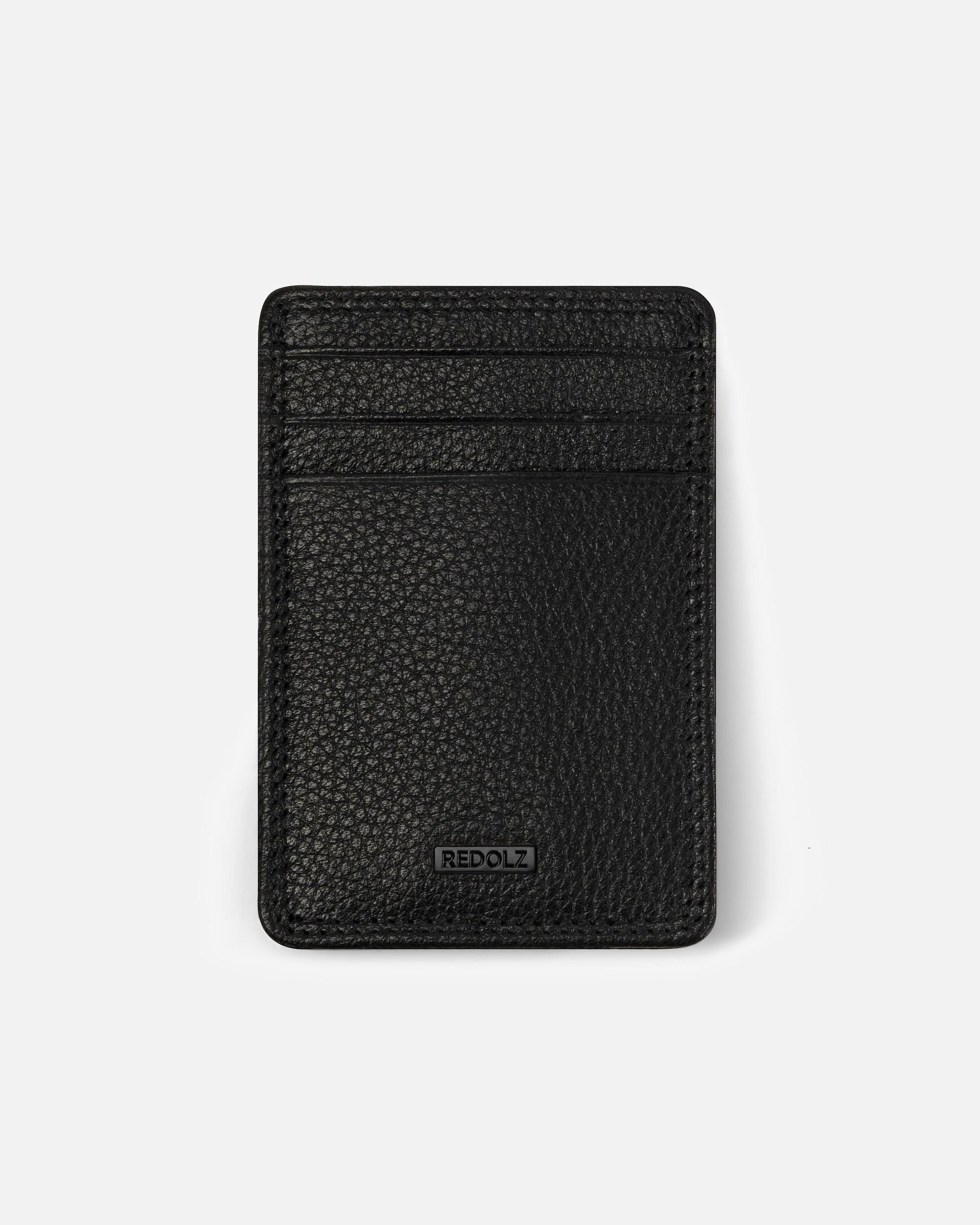Etui für Männlich Redolz Leather Essentials Kreditkartenetui all black