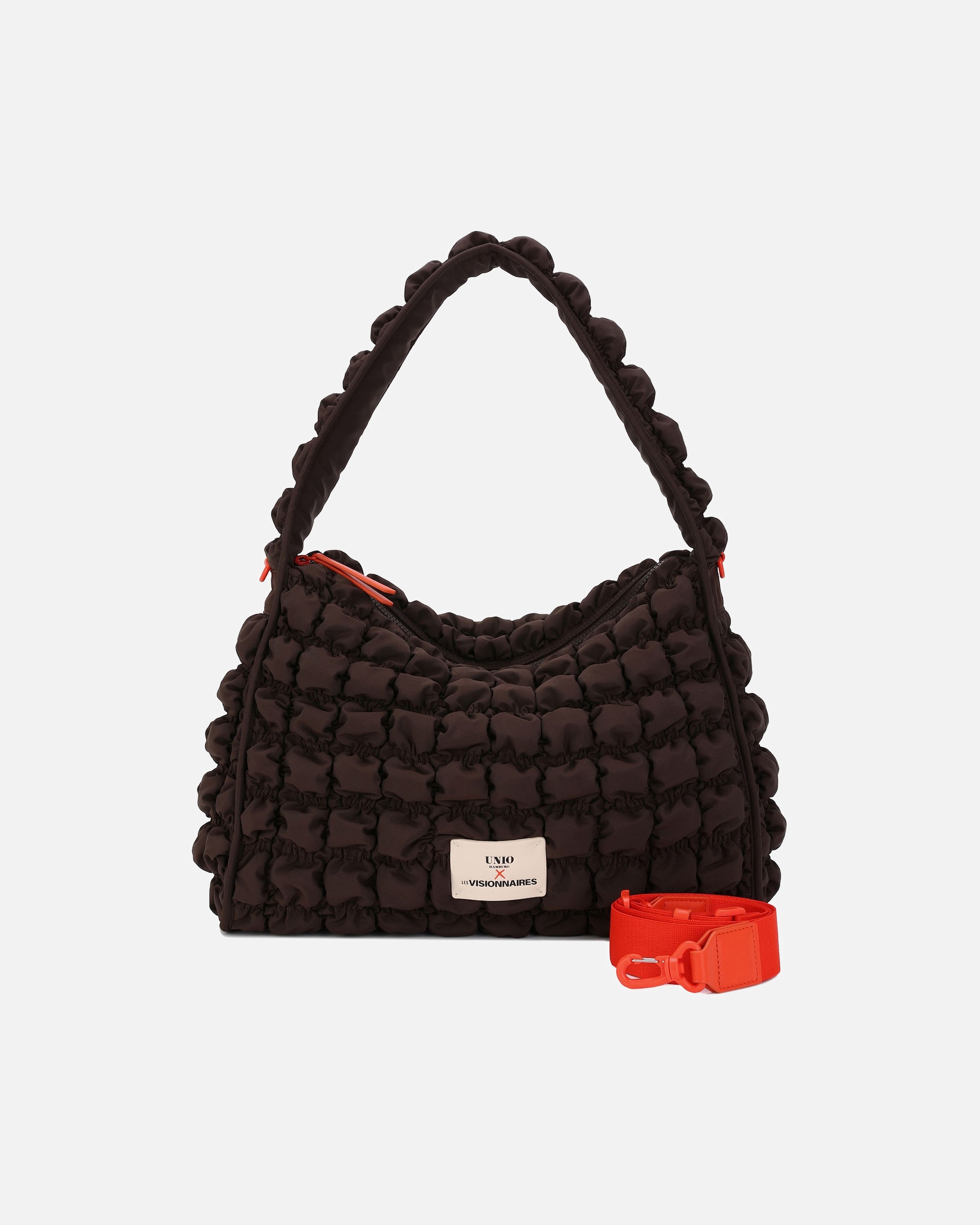 Clutch für Weiblich LES VISIONNAIRES Default Brand Line Unio Hobo Schultertasche chocolate