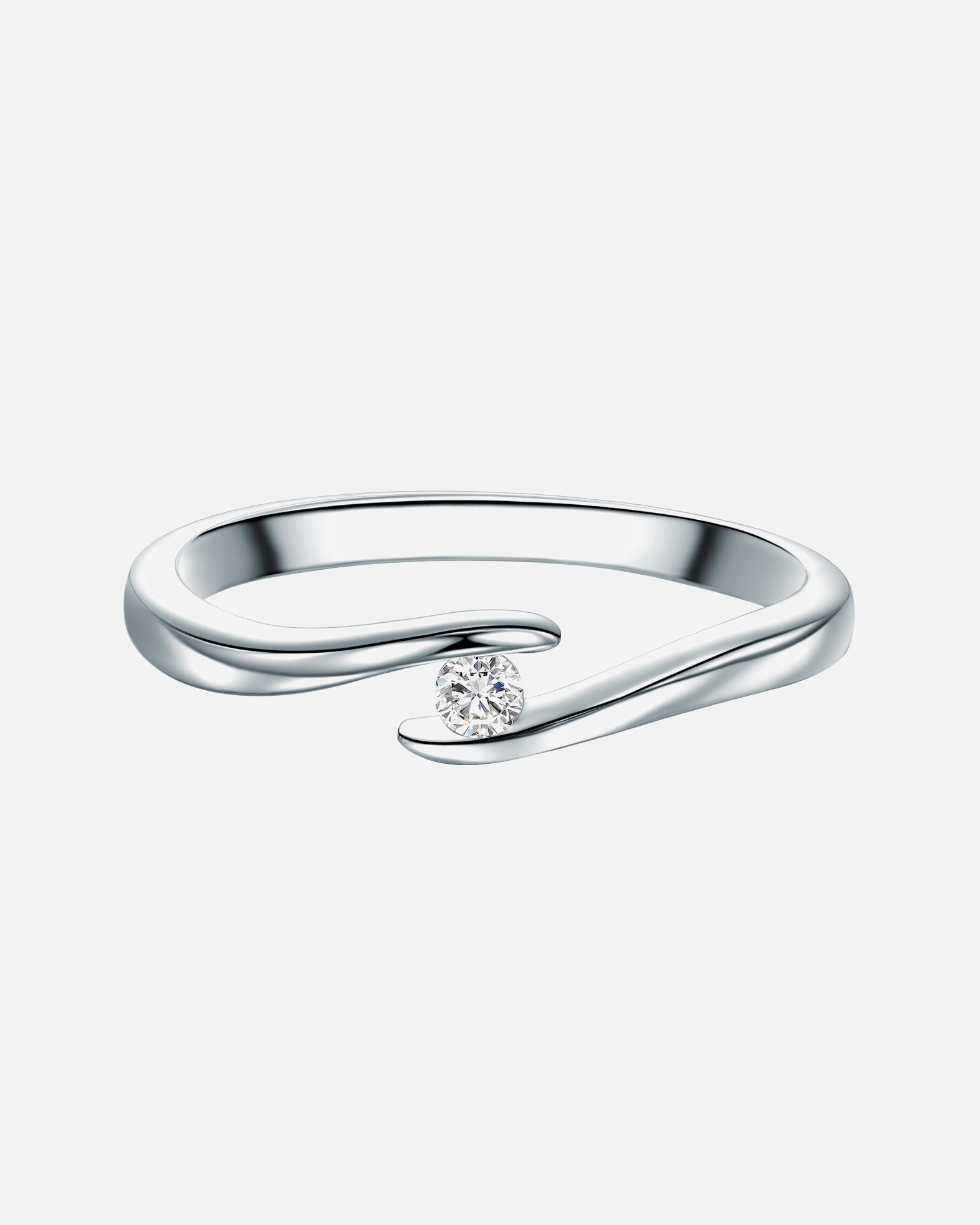 Ring für Weiblich Trilani Ring aus Sterling Silber in silber mit Zirkonia 63