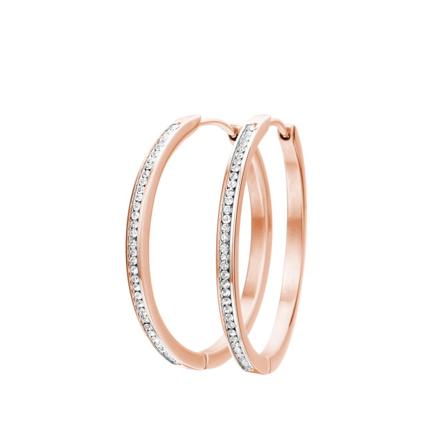 Lucardi Ohrringe Stahl Rose Damen