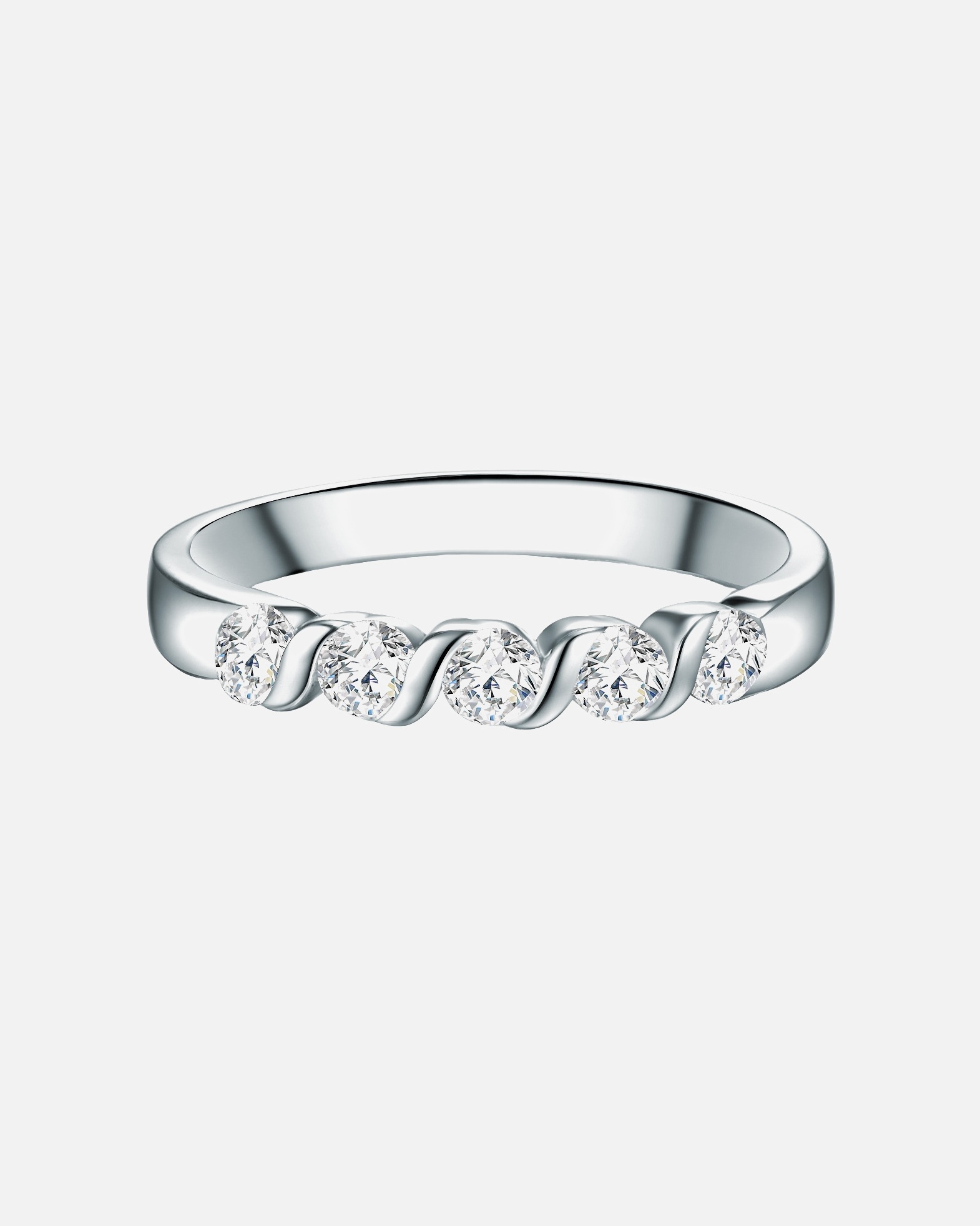 Ring für Weiblich Trilani Ring Sterling Silber Zirkonia in Silber 56