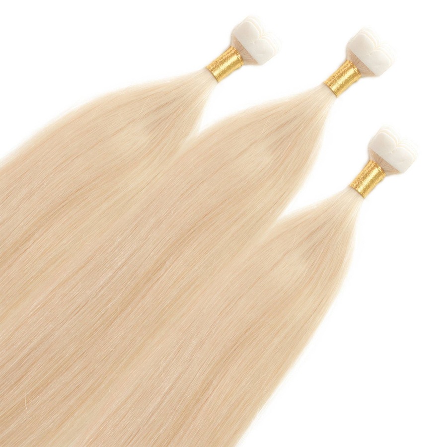 hair2heart Mini Tape Extensions Premium Echthaar #10/0 Hell-Lichtblond 50cm Nude Damen