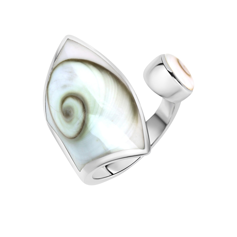 Zeeme Ring 925/- Sterling Silber Muschel weiß 060 (19,1) Damen
