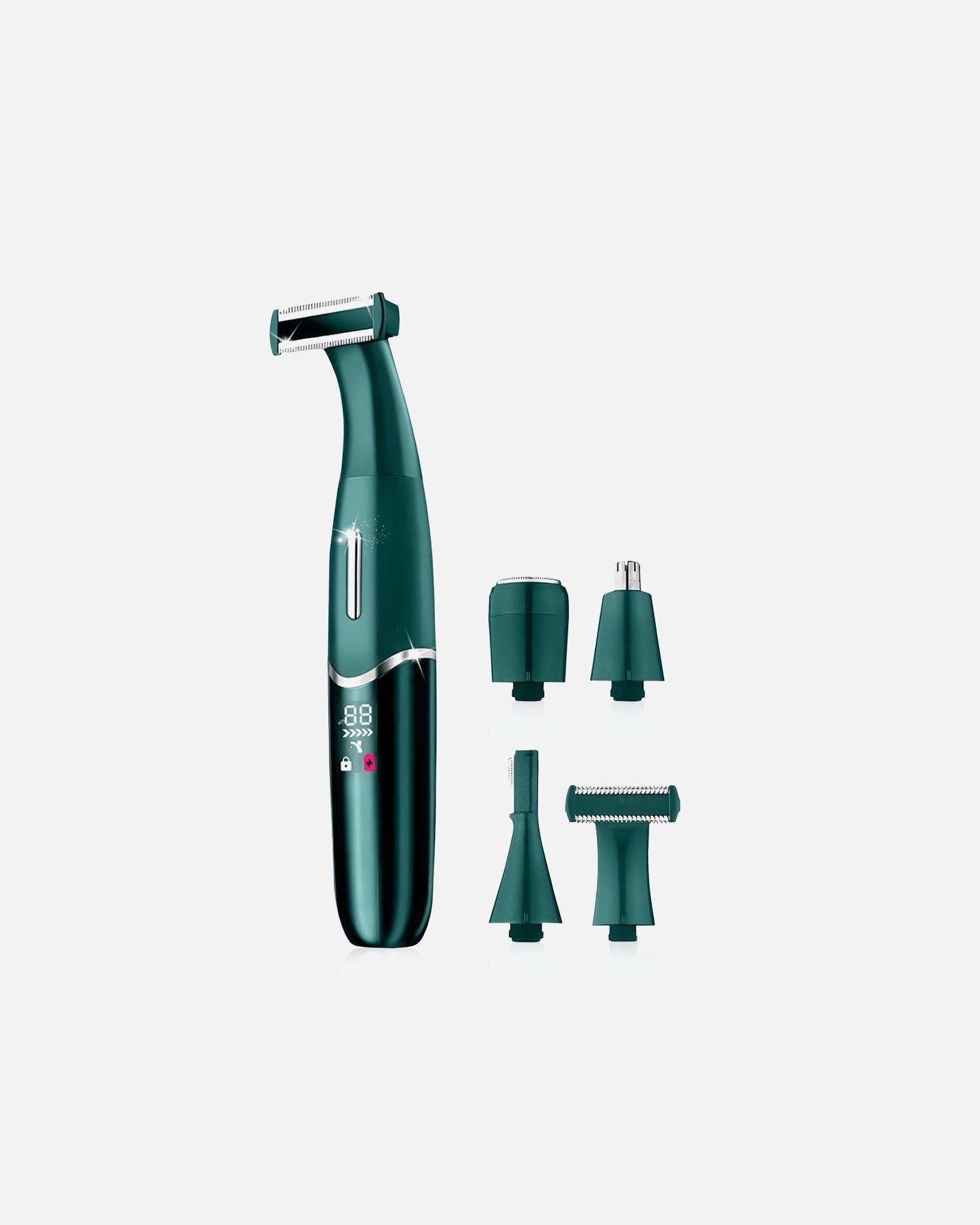 Haarschneider für Unisex Sansbeaute Default Brand Line 4-in-1 Bikini-Trimmer - Augenbrauentrimmer – Elektrisches Haarentfernung Klassisches Grün