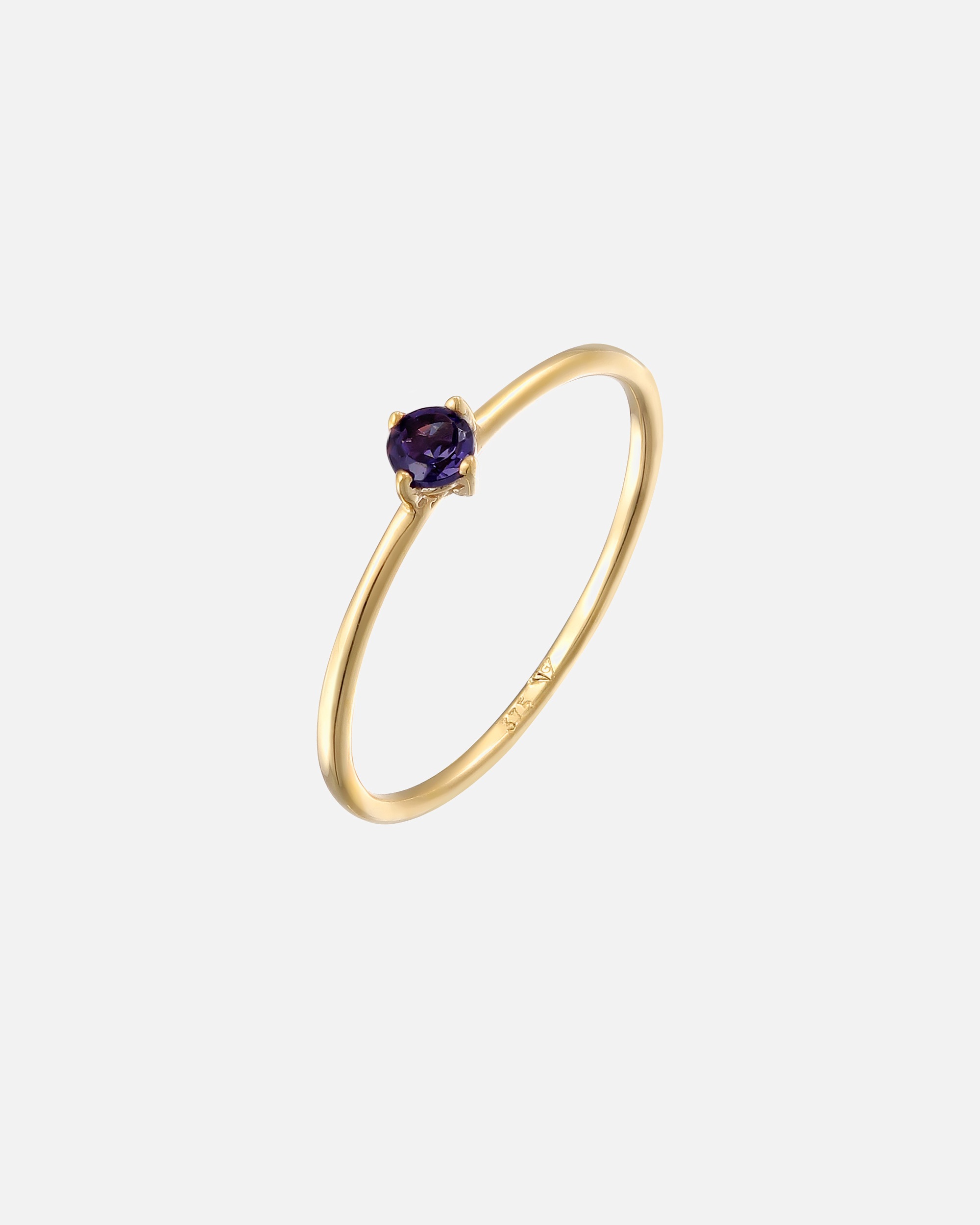 Ring für Weiblich Elli PREMIUM Ring mit Lolite Edelstein 375 Gelbgold 58