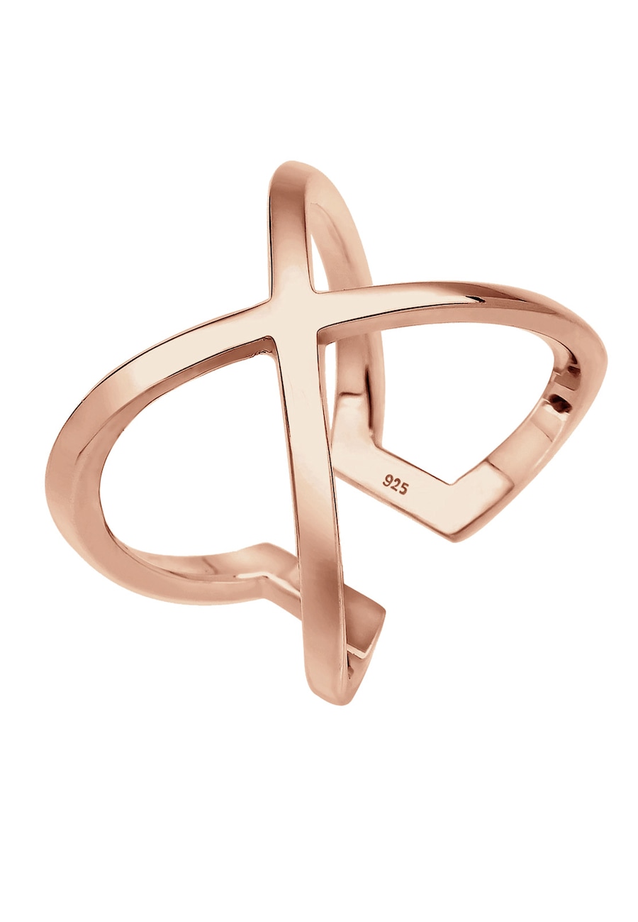 Elli Blogger Must-Have Statement Kreuz 925 Sterling Silber rosefarben Damen