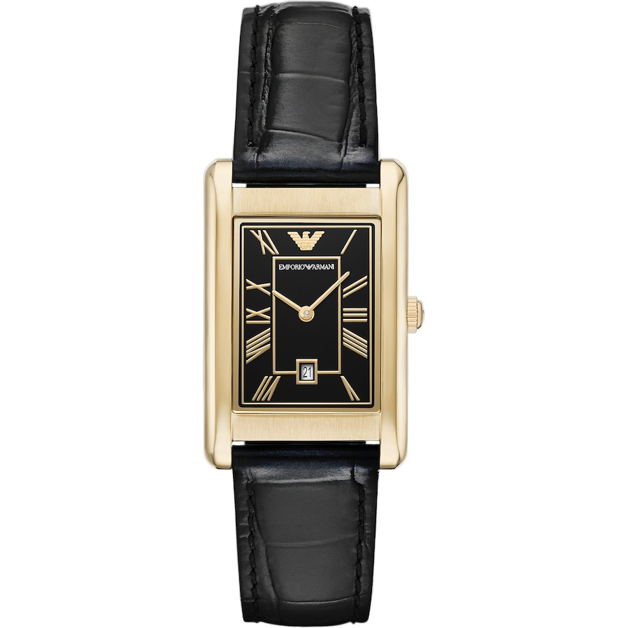 Emporio Armani Herrenuhr Edelstahl schwarz Herren