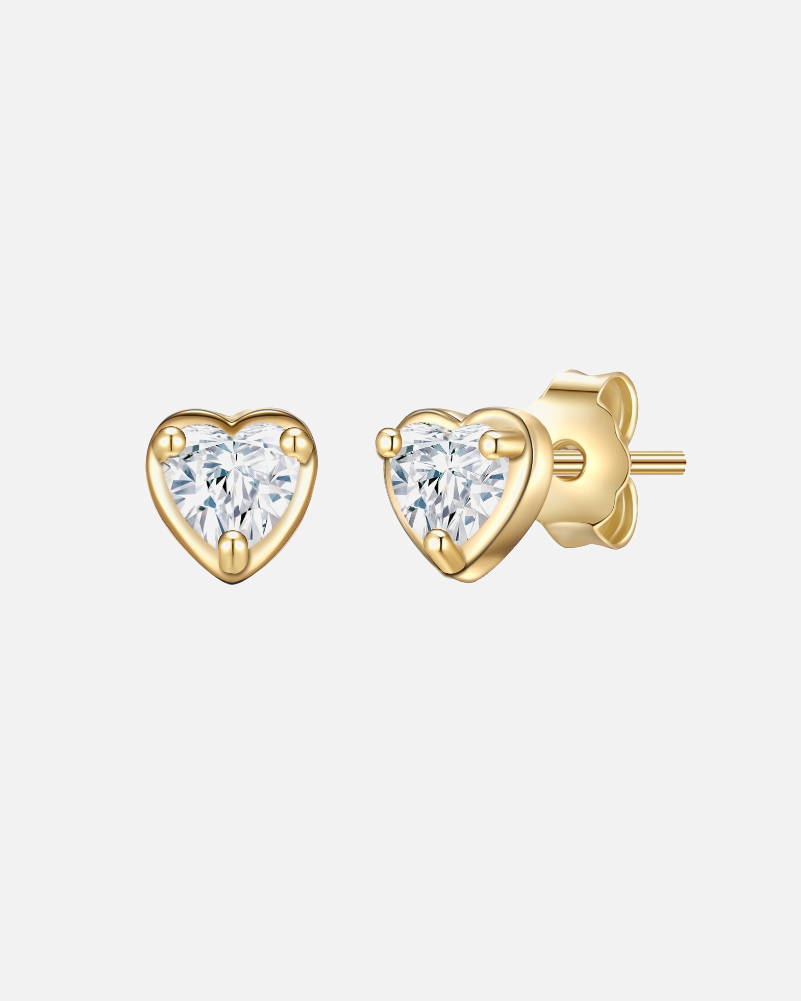 Ohrringe für Weiblich Glanzstücke München Ohrstecker Herz Sterling Silber Topas in Gelbgold 4,3 mm