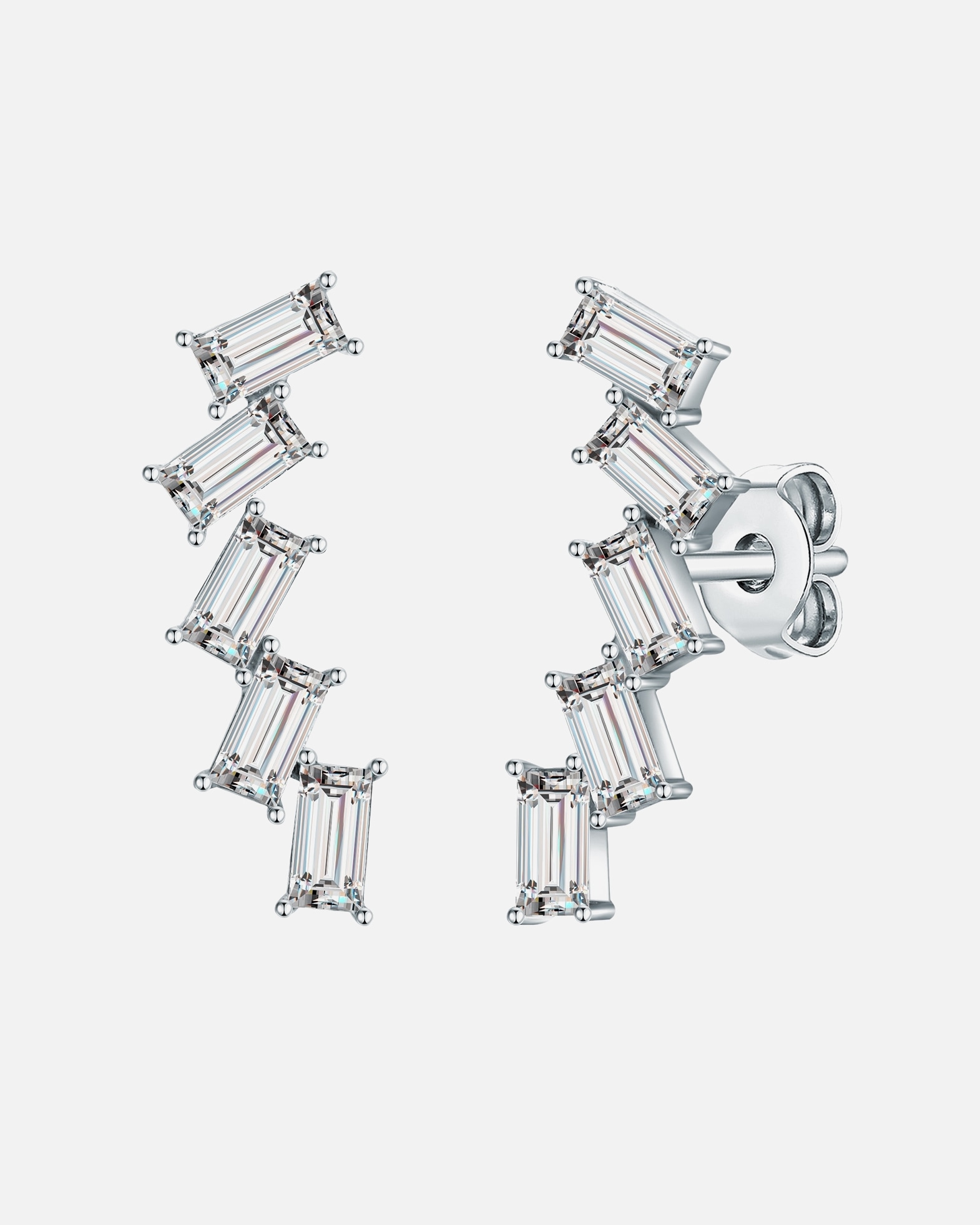 Ohrringe für Weiblich Lulu & Jane Ohrstecker Messing verziert mit Kristallen von Swarovski® in Silber 19,5 mm