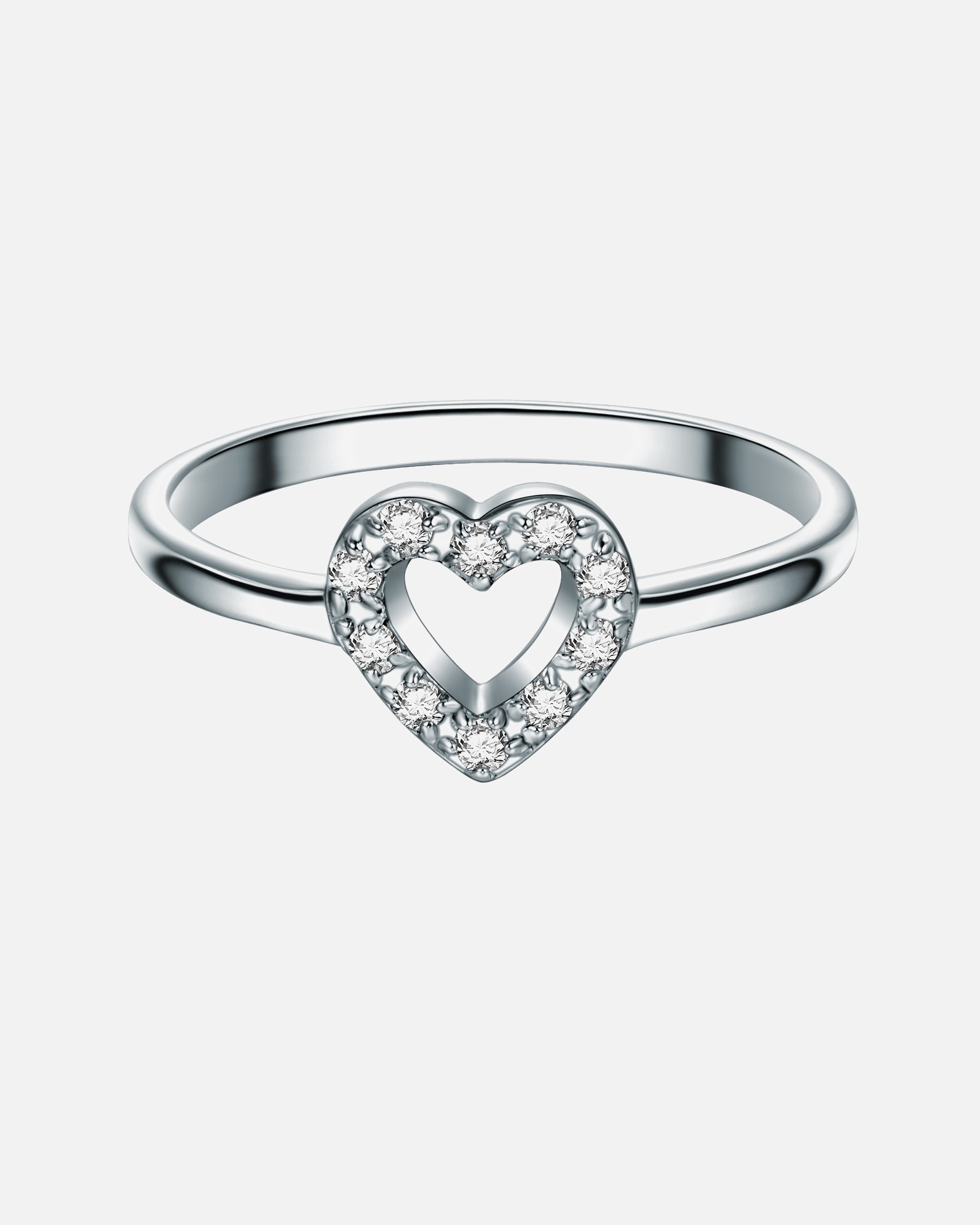 Ring für Weiblich Trilani Ring aus Sterling Silber in Silber mit Zirkonia 54