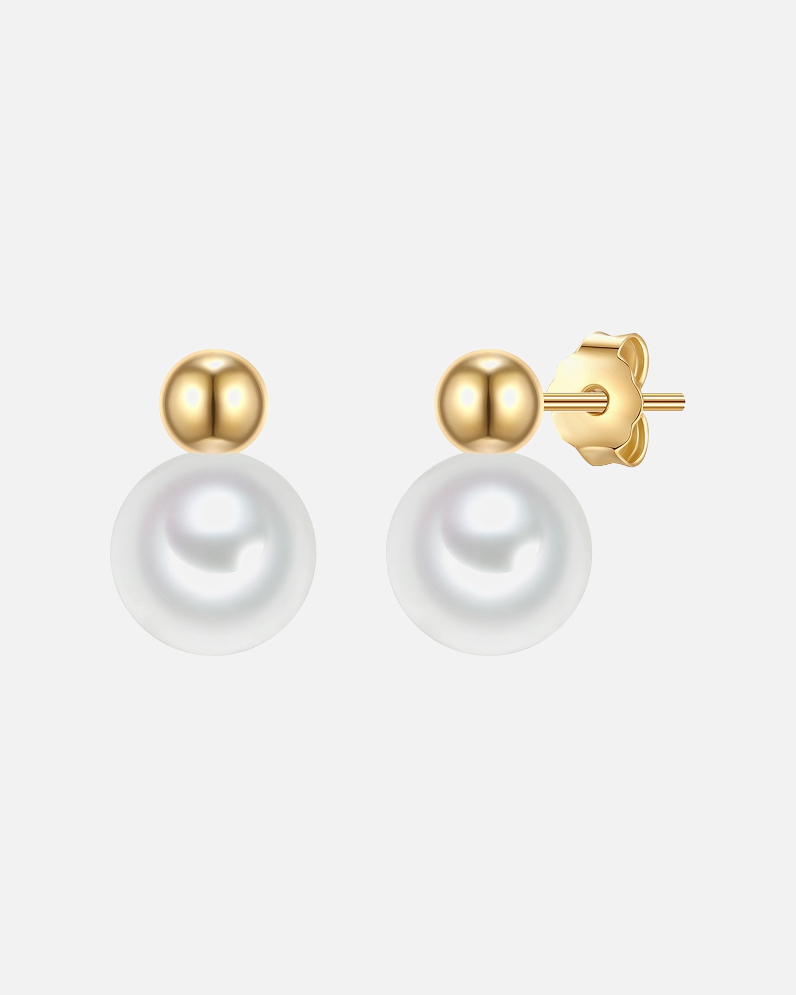 Ohrringe für Weiblich Valero Pearls Perlen-Ohrstecker Sterling Silber Süßwasser-Zuchtperle in Silber Gold