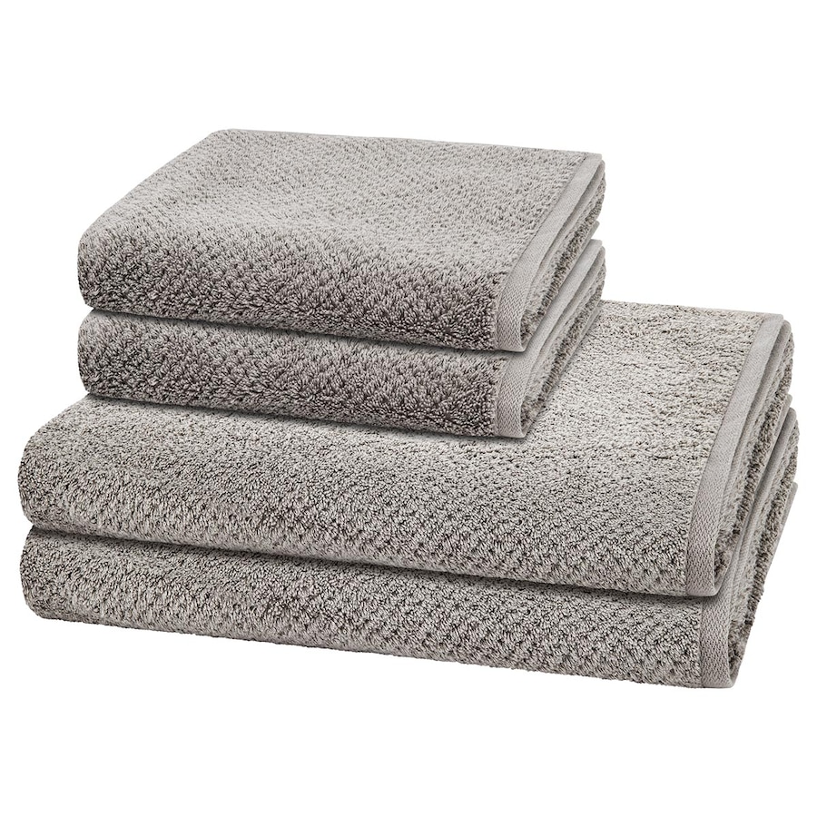 Cawö Handtuch-Set Pure (4-teilig) Stein Grau