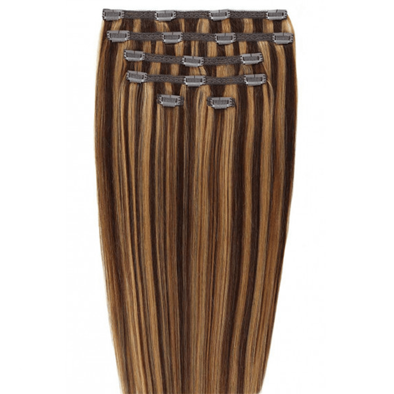Gold24 Clip-in Extensions #4 Braun - 60 cm #4/27 Braun/Blond Mix 50