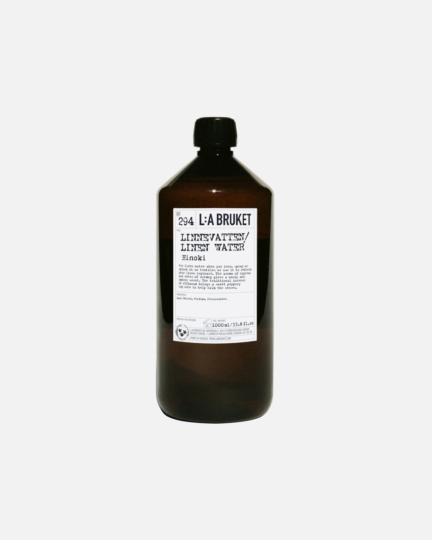 Wäscheduft für Unisex L:A BRUKET No. 294 Linen Water Hinoki 1000 ml