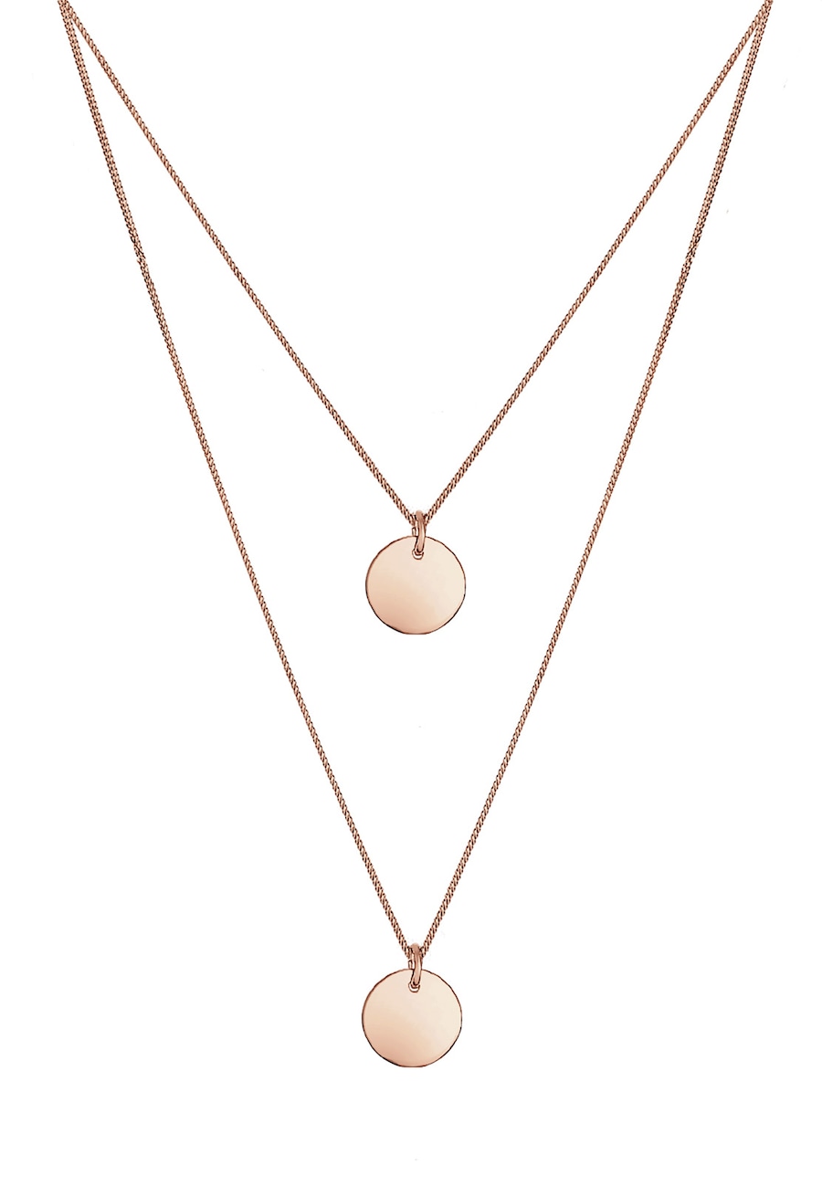 Elli Trend Layering Kreis Geo 925 Sterling Silber rosefarben Damen