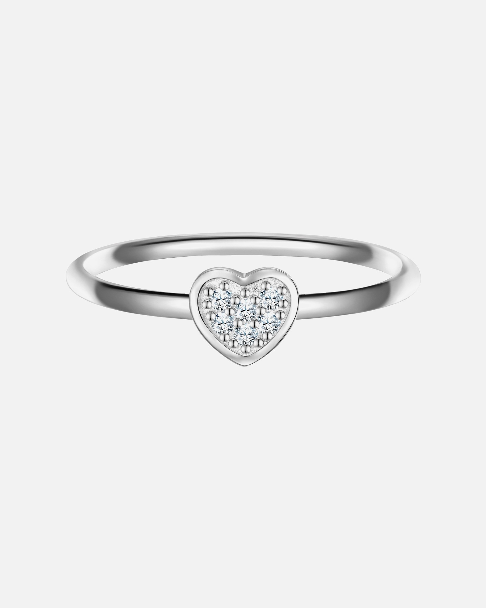 Ring für Weiblich Glanzstücke München Ring Herz aus Sterling Silber in Silber mit Zirkonia 54