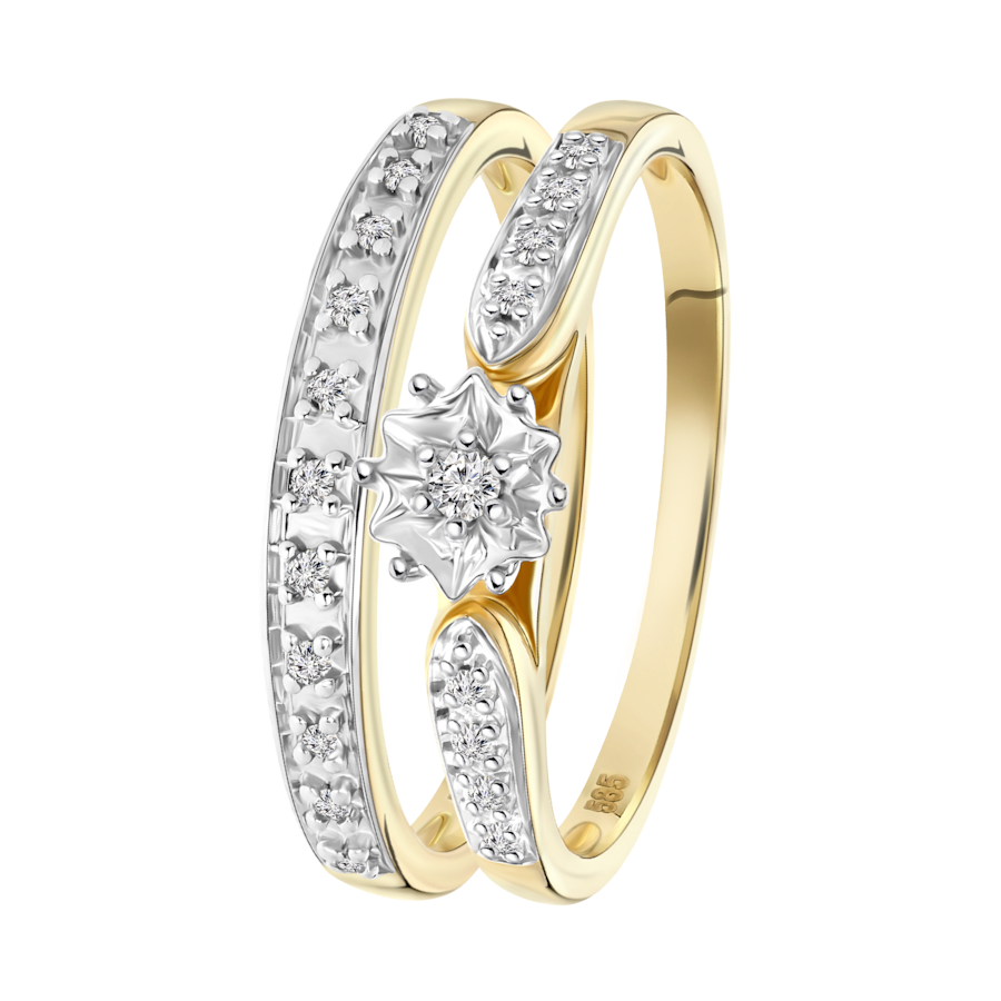 Lucardi Ringe 585 Gold - 57mm Damen