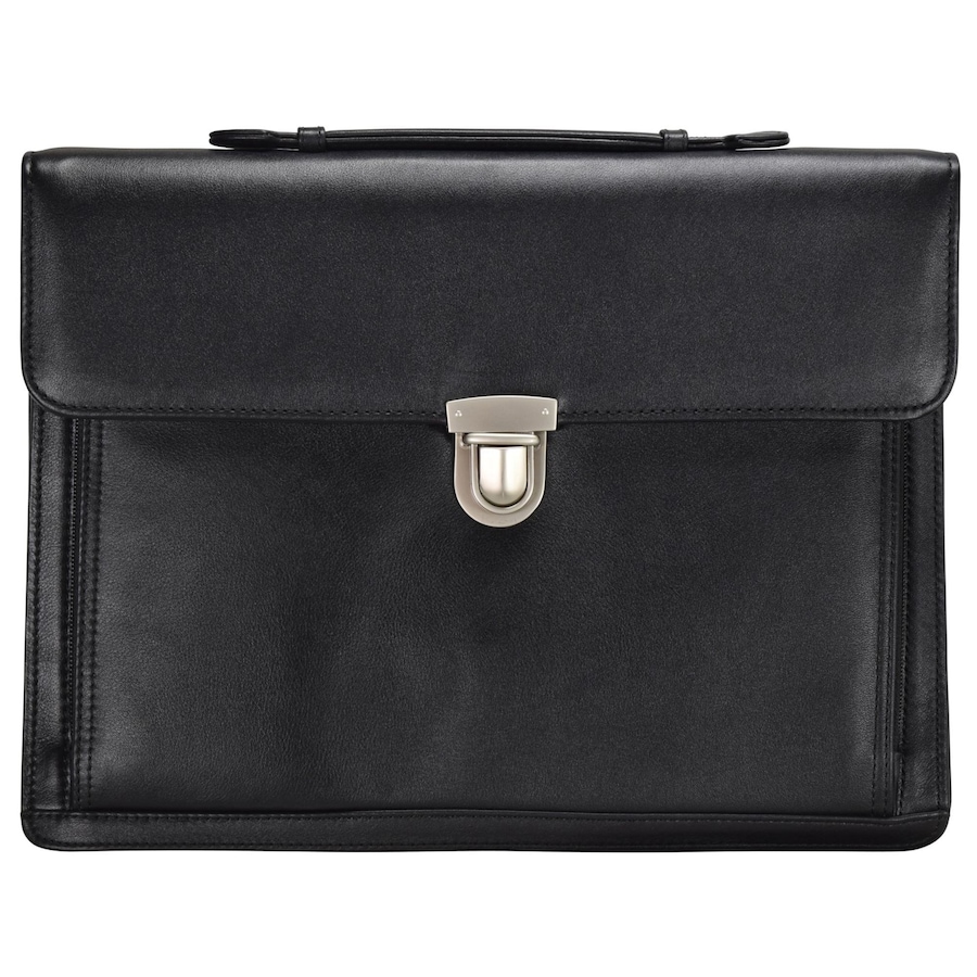 Dermata Aktentaschen Aktenmappe Leder 36 cm black Schwarz Herren