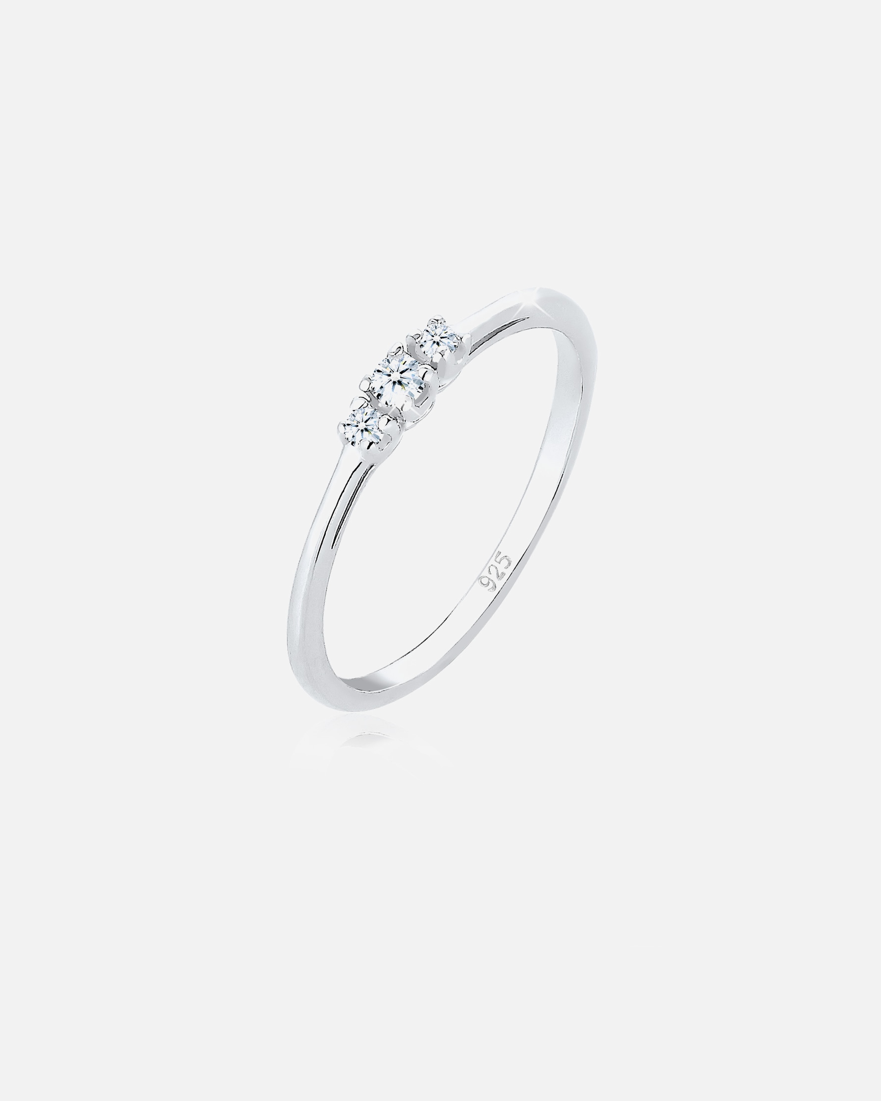 Ring für Weiblich Elli DIAMONDS Verlobungsring Diamant (0.06 ct.) Zart 925 Silber 54