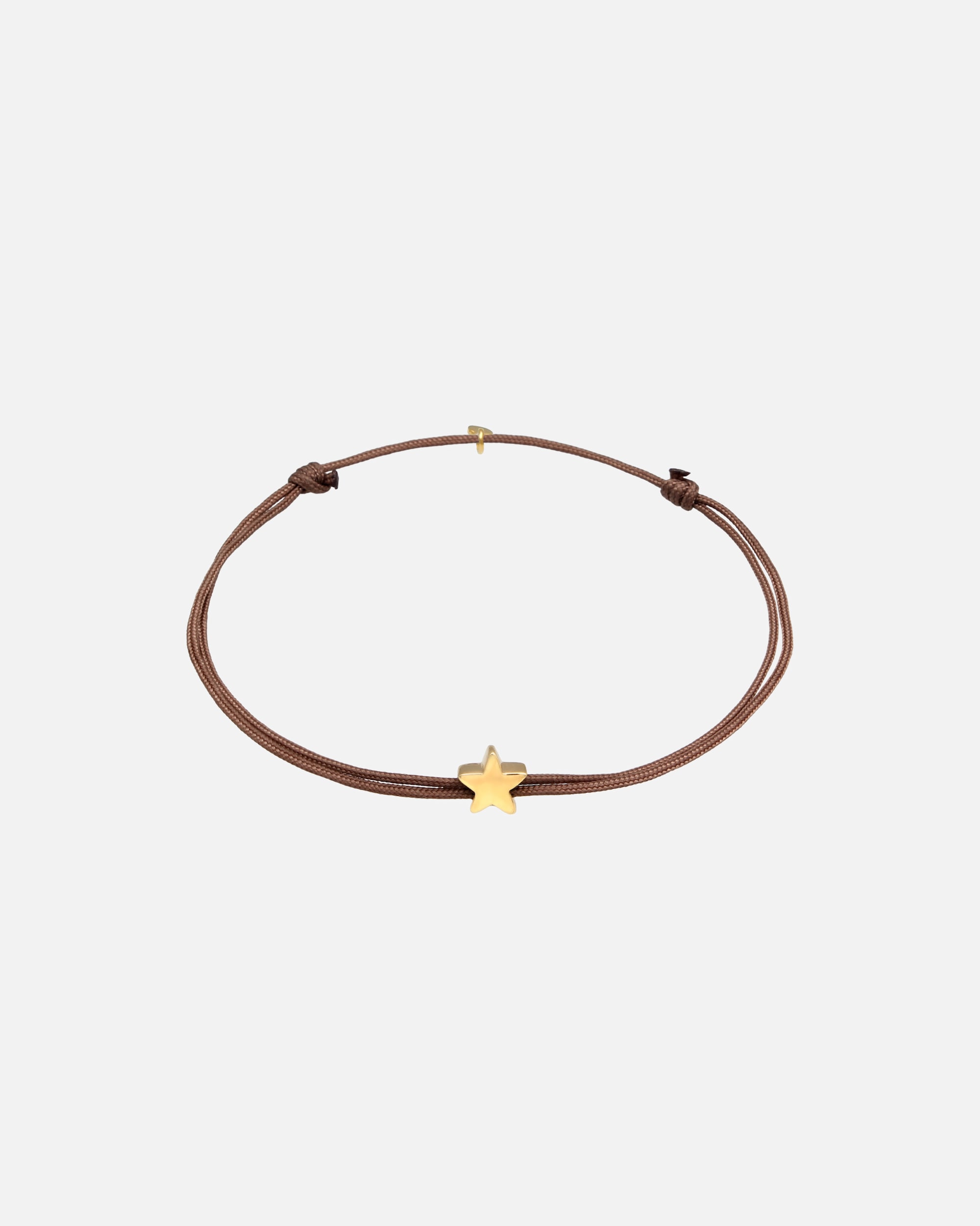 Armband für Weiblich Elli Stern Astro Textilband 925 Silber Braun