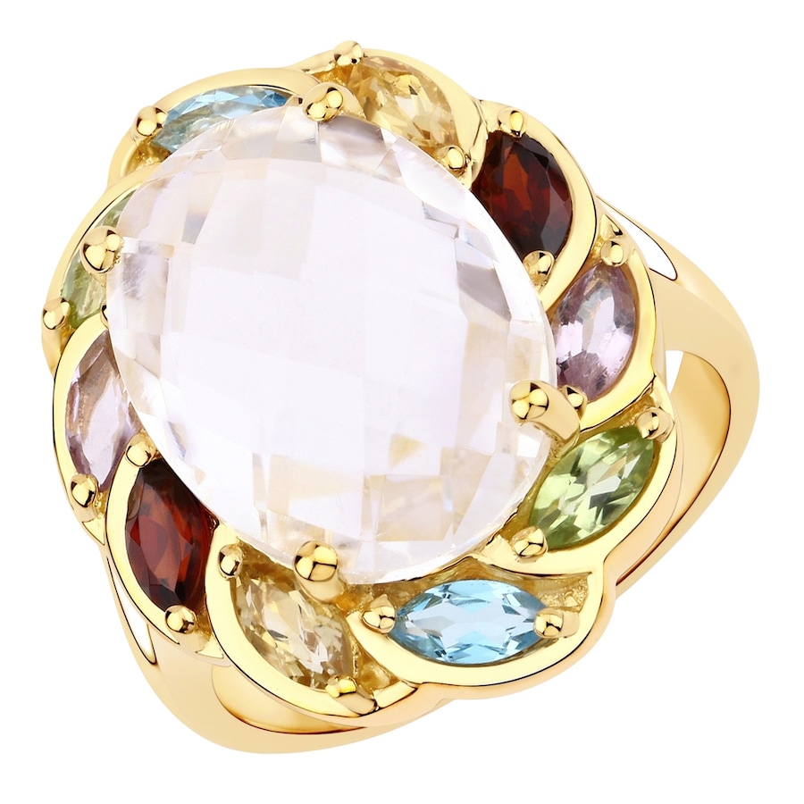 Rafaela Donata Ring Sterling Silber Kristallquarz in Gelbgold 50 Damen