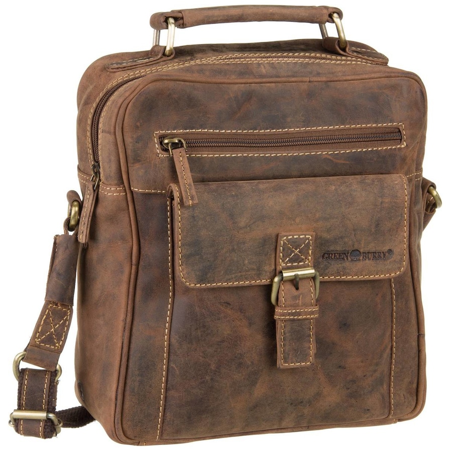 Greenburry Umhängetasche Vintage 1665 Large Sattelbraun Braun Herren