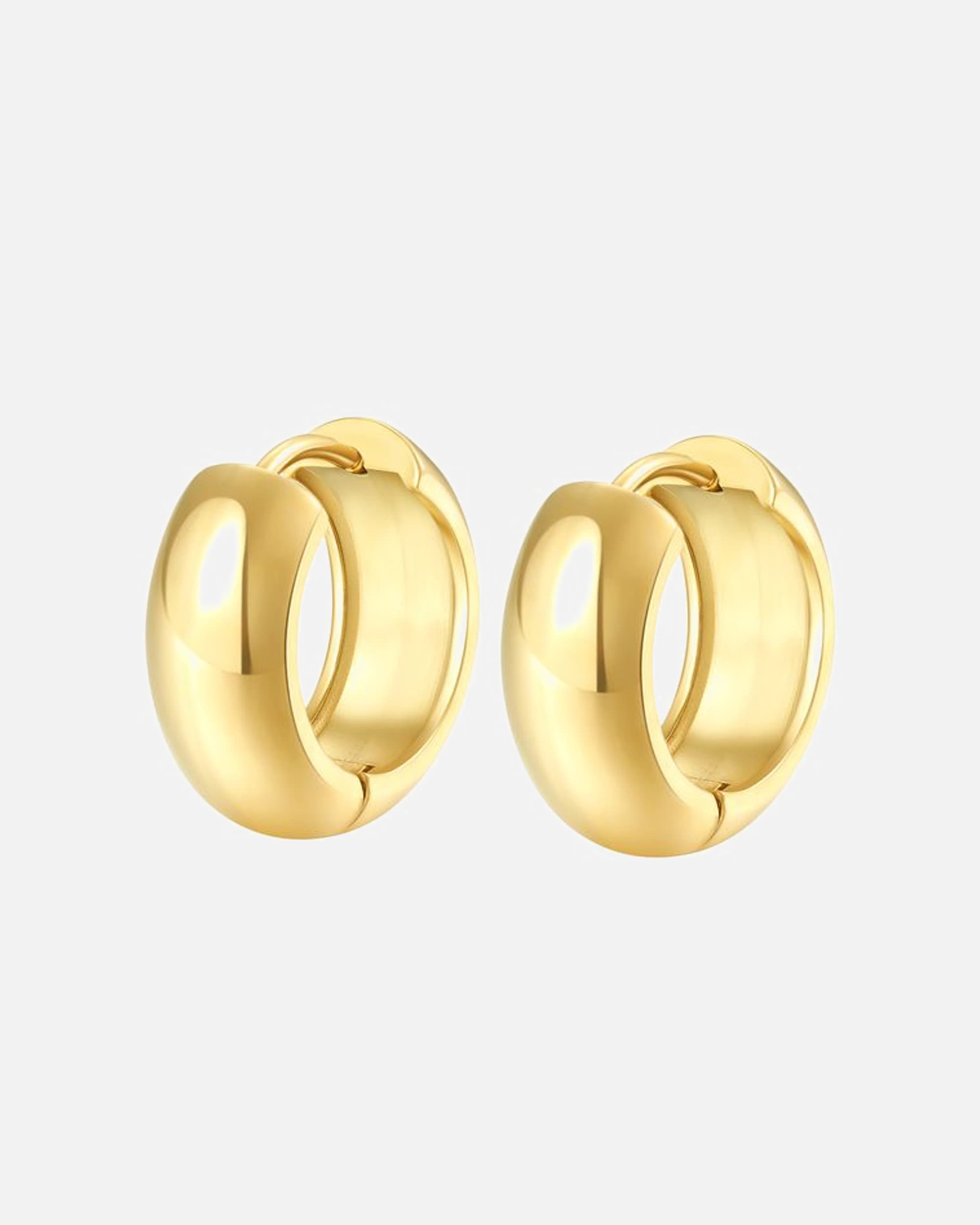 Ohrringe für Weiblich Hey Happiness Default Brand Line Chunky Creolen aus Edelstahl Gold