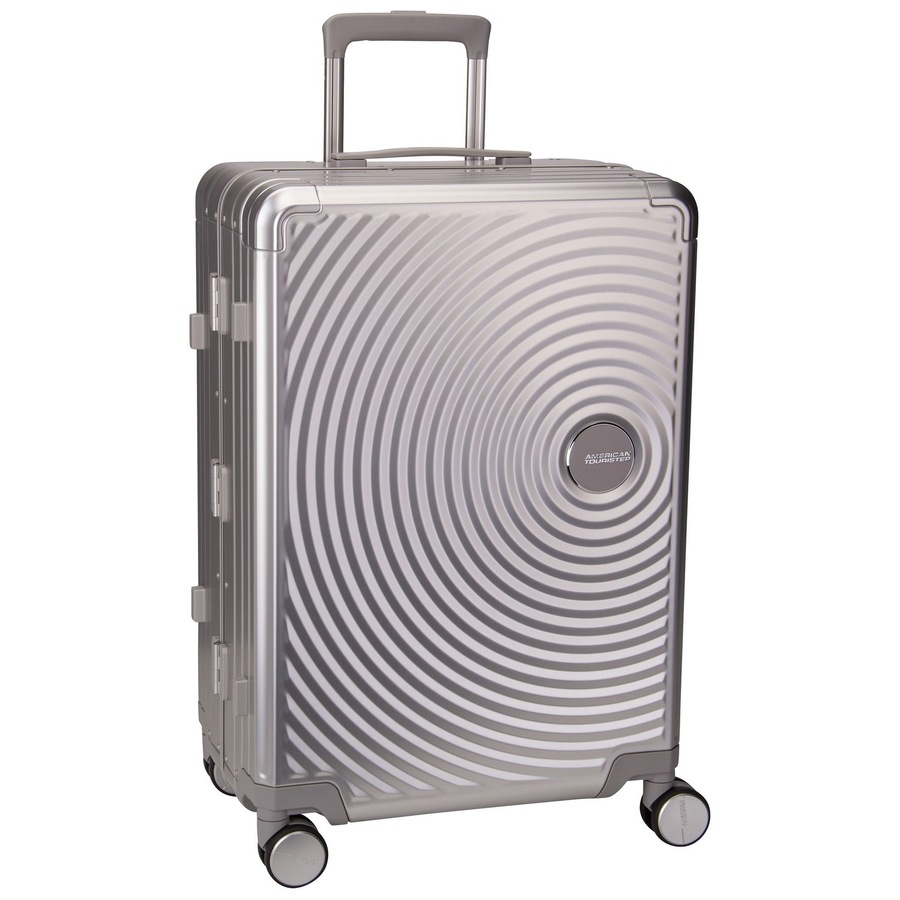 American Tourister Trolley Soundbox Alu Spinner 68 Silver Silber