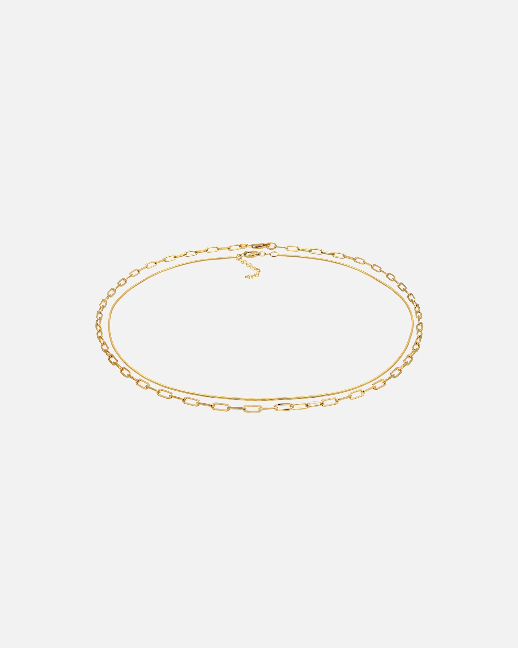 Halskette für Weiblich Elli PREMIUM Elli PREMIUM Schmuckset Choker Set Basic Schlangen Gliederkette 925 Silber goldfarben