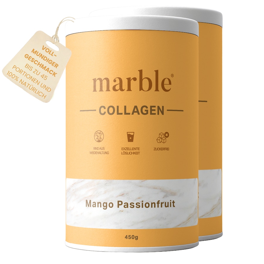 marble Collagen – Mango-Passionfruit | Kollagenpeptide mit natürlichem Aroma - 2er Pack Mango Passionfruit 900 g