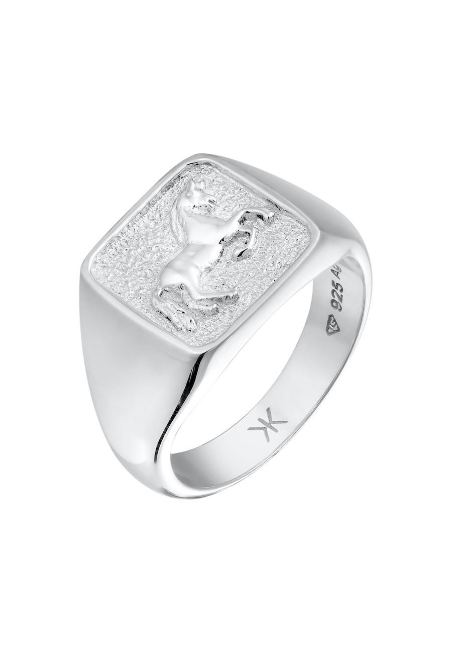 KUZZOI Siegelring Pferd 925 Sterling Silber 66 Herren