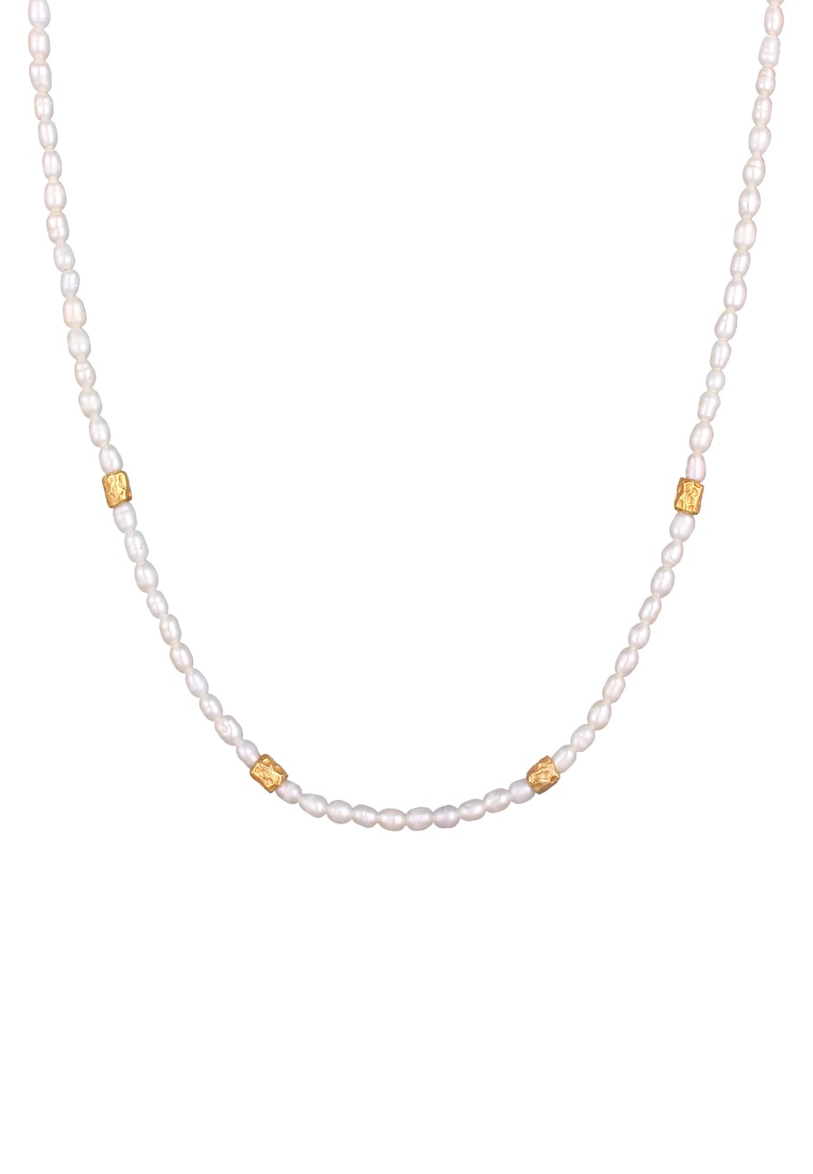 Elli PREMIUM Süßwasserperlen Nugget Beads 925 Silber goldfarben Damen