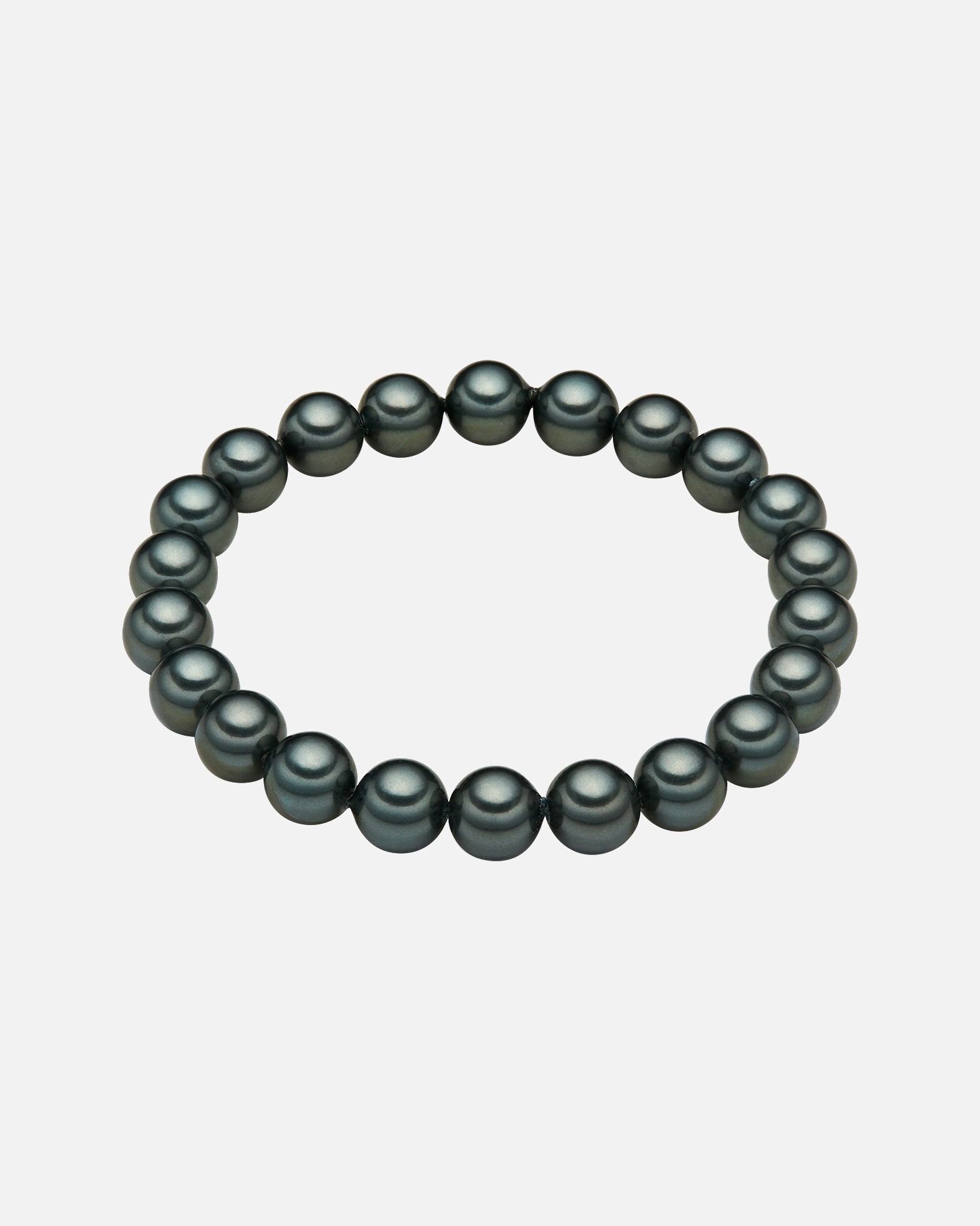 Armband für Weiblich Lulu & Jane Perlen-Armband Muschelkernperle in Tahitigrün 17 cm