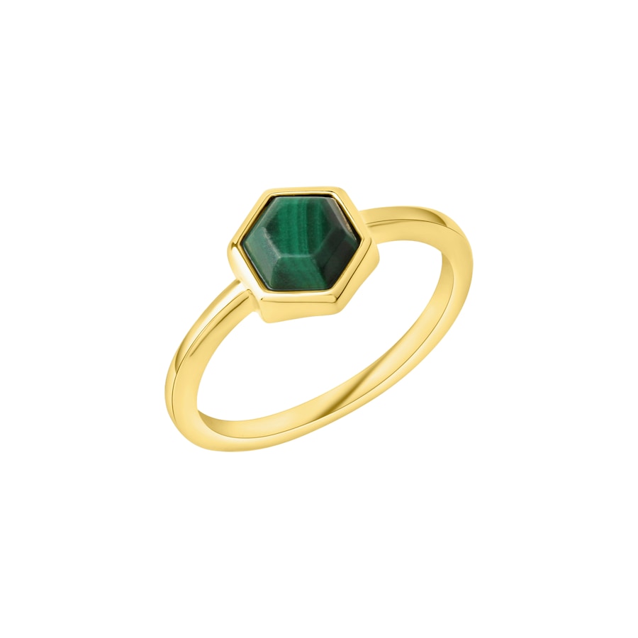 Celesta Ring 925/- Sterling Silber Malachit grün 054 (17,2) Weiss Damen