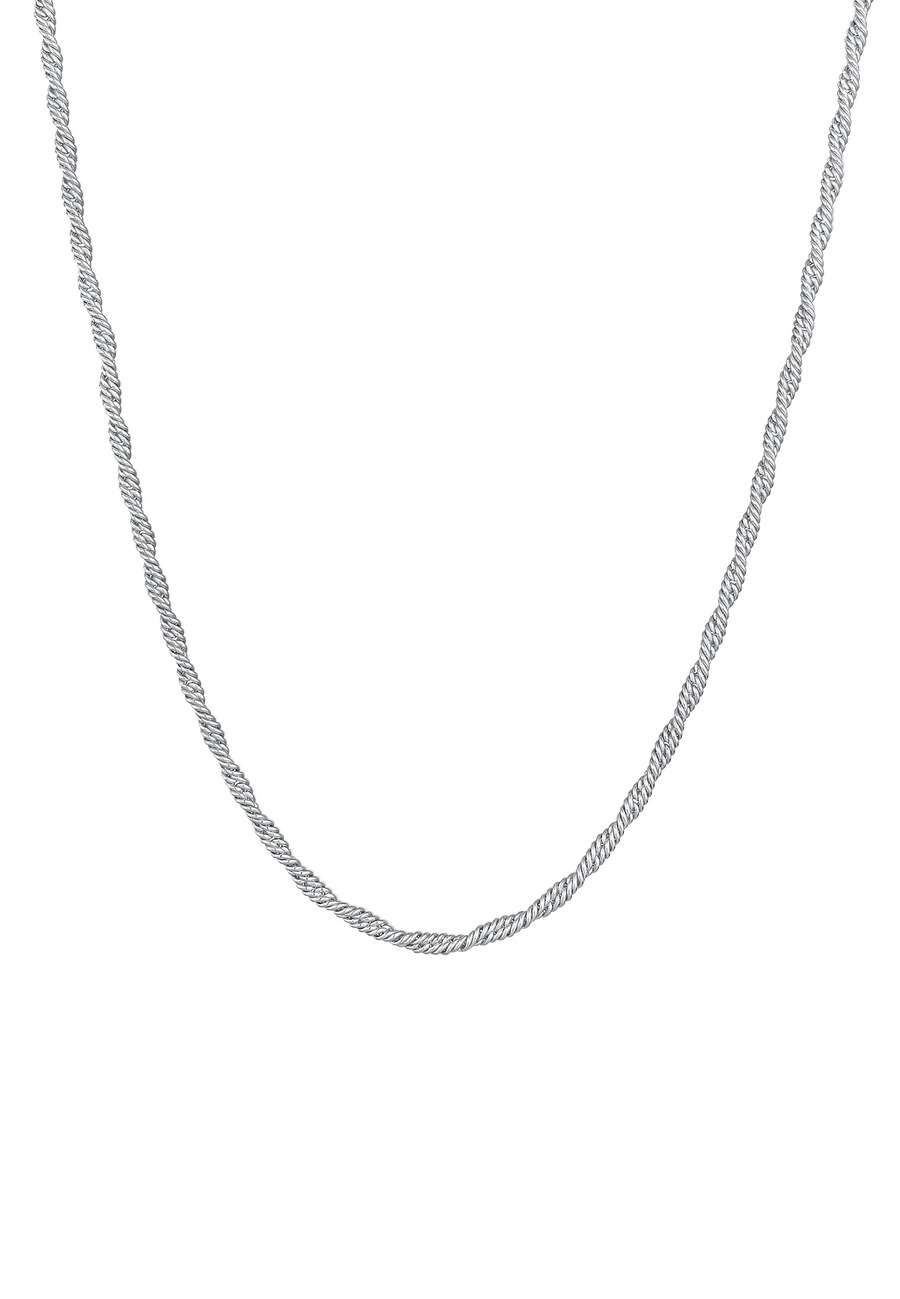 KUZZOI Herren Basic Kordelkette Gedreht 925 Silber silberfarben