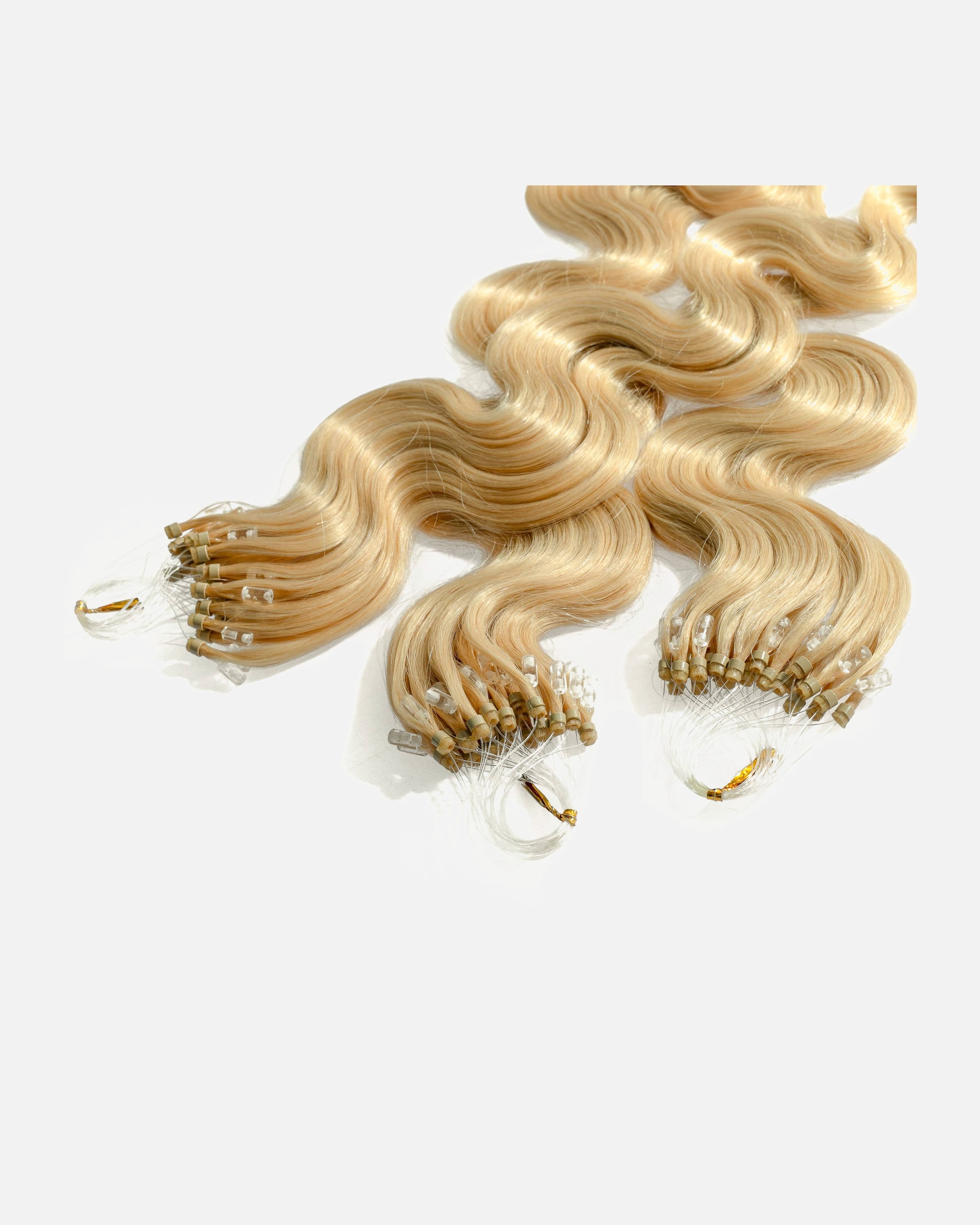 Extensions für Weiblich hair2heart Microring Extensions Echthaar #9/31 Lichtblond Gold-Asch 0.5g 60cm