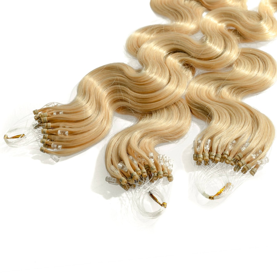 hair2heart Microring Extensions Echthaar #9/31 Lichtblond Gold-Asch 0.5g 60cm Hellbraun Damen