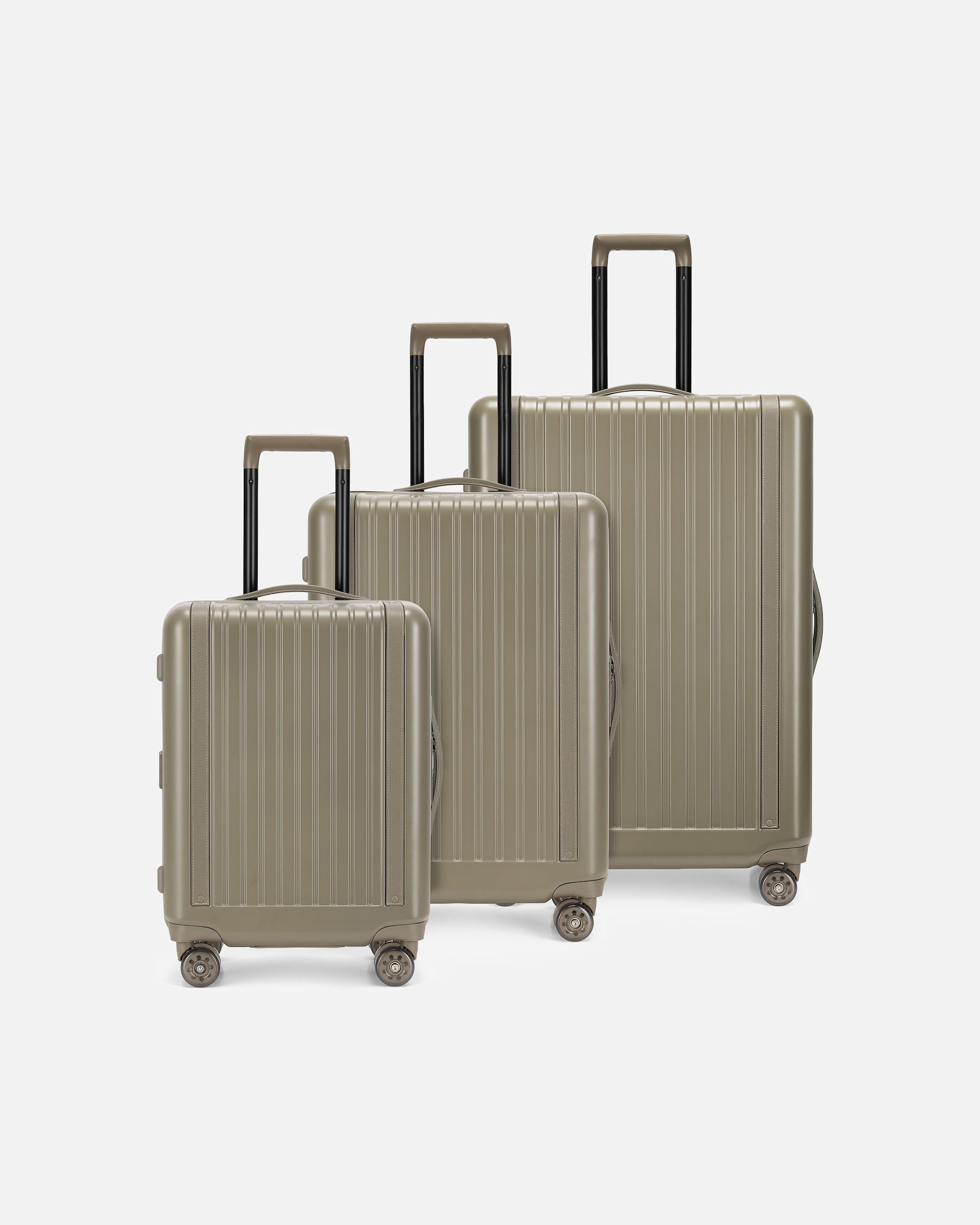 Koffer für Männlich Epic Atlas 4 Rollen Kofferset 3-teilig olive green