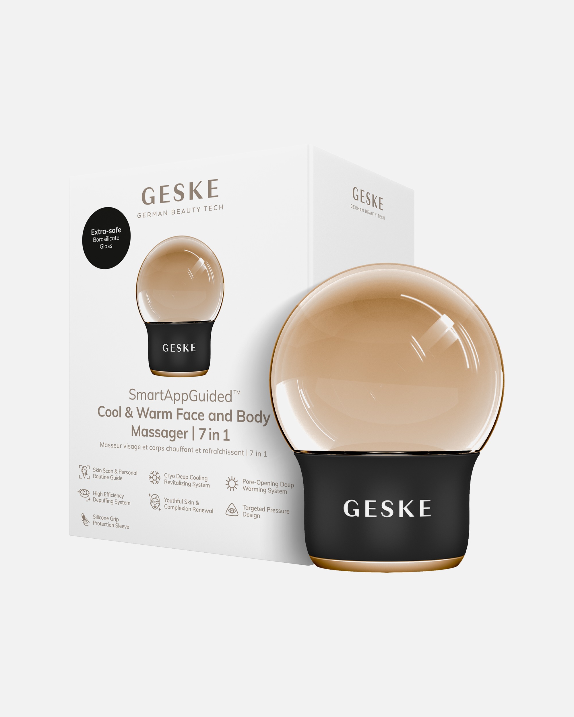 Multifunktionsgerät für Unisex GESKE GESKE SmartAppGuided™ Cool & Warm Face & Body Massager | 7 in 1 Gray