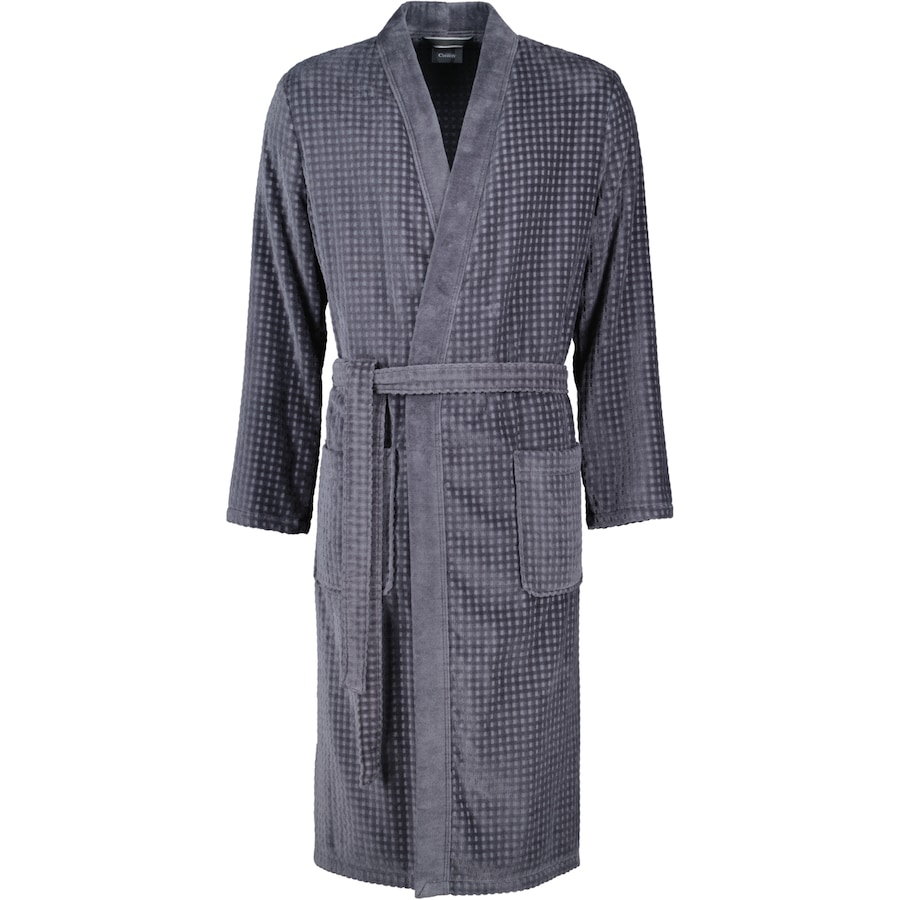 Cawö Bademäntel Herren Kimono 3714 anthrazit - 774 XL Weiss