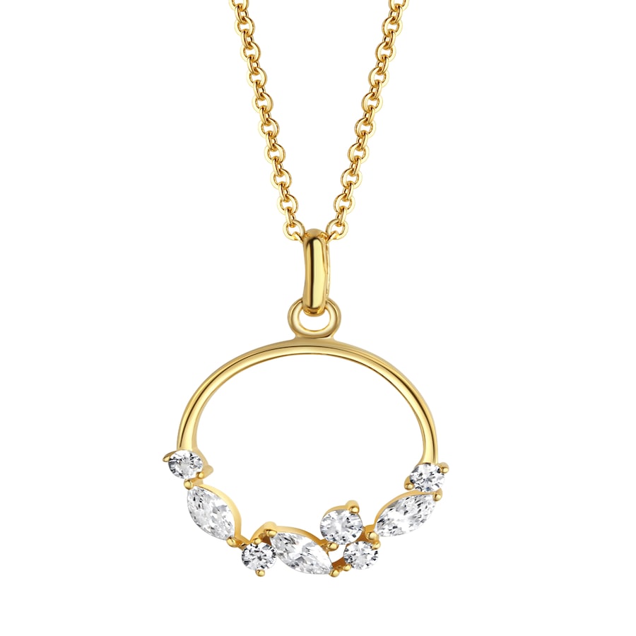 Celesta Halskette 375/- Gold Zirkonia weiß 45,0cm Weiss Damen