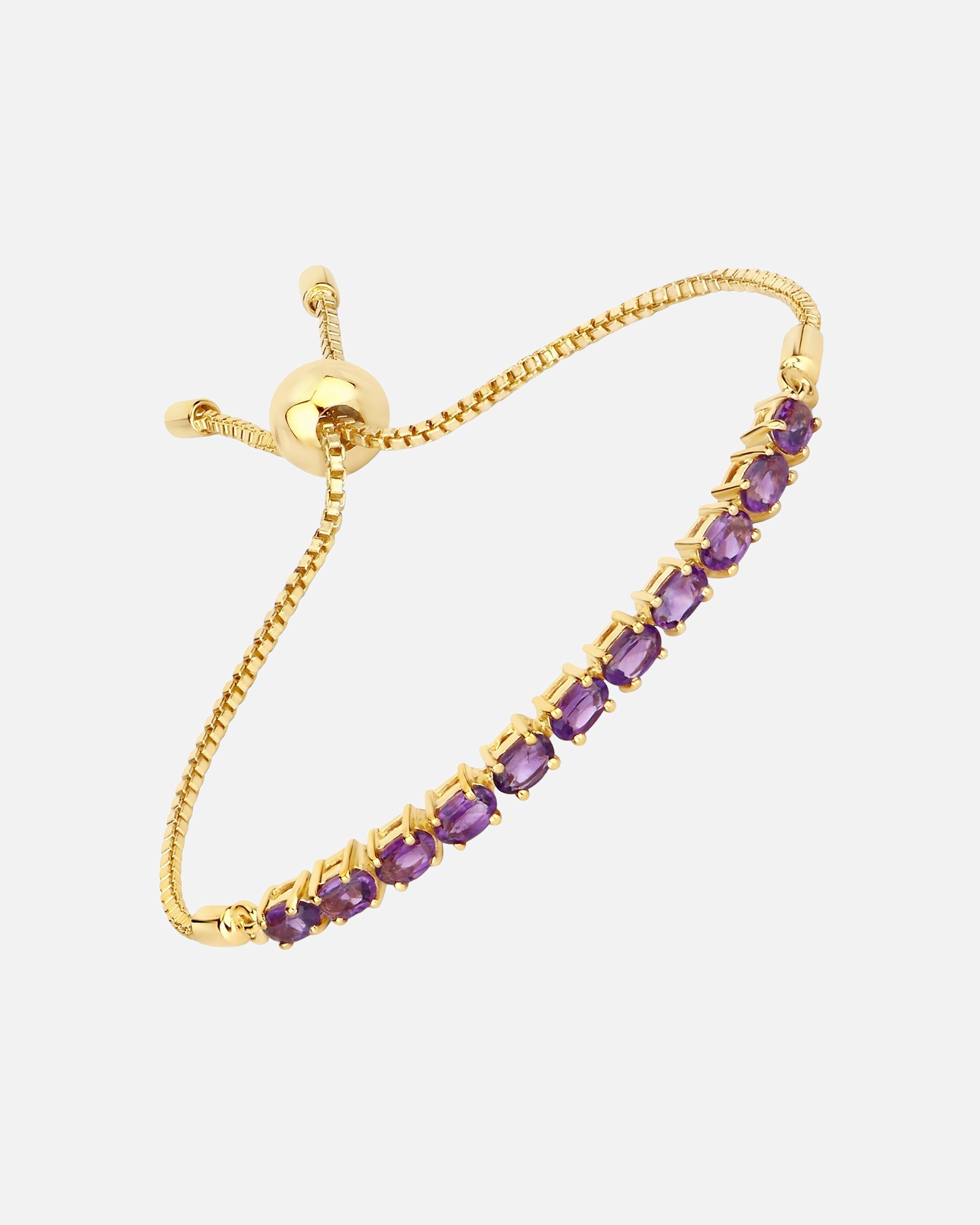 Armband für Weiblich Rafaela Donata Armband Sterling Silber Amethyst in Gelbgold Purple
