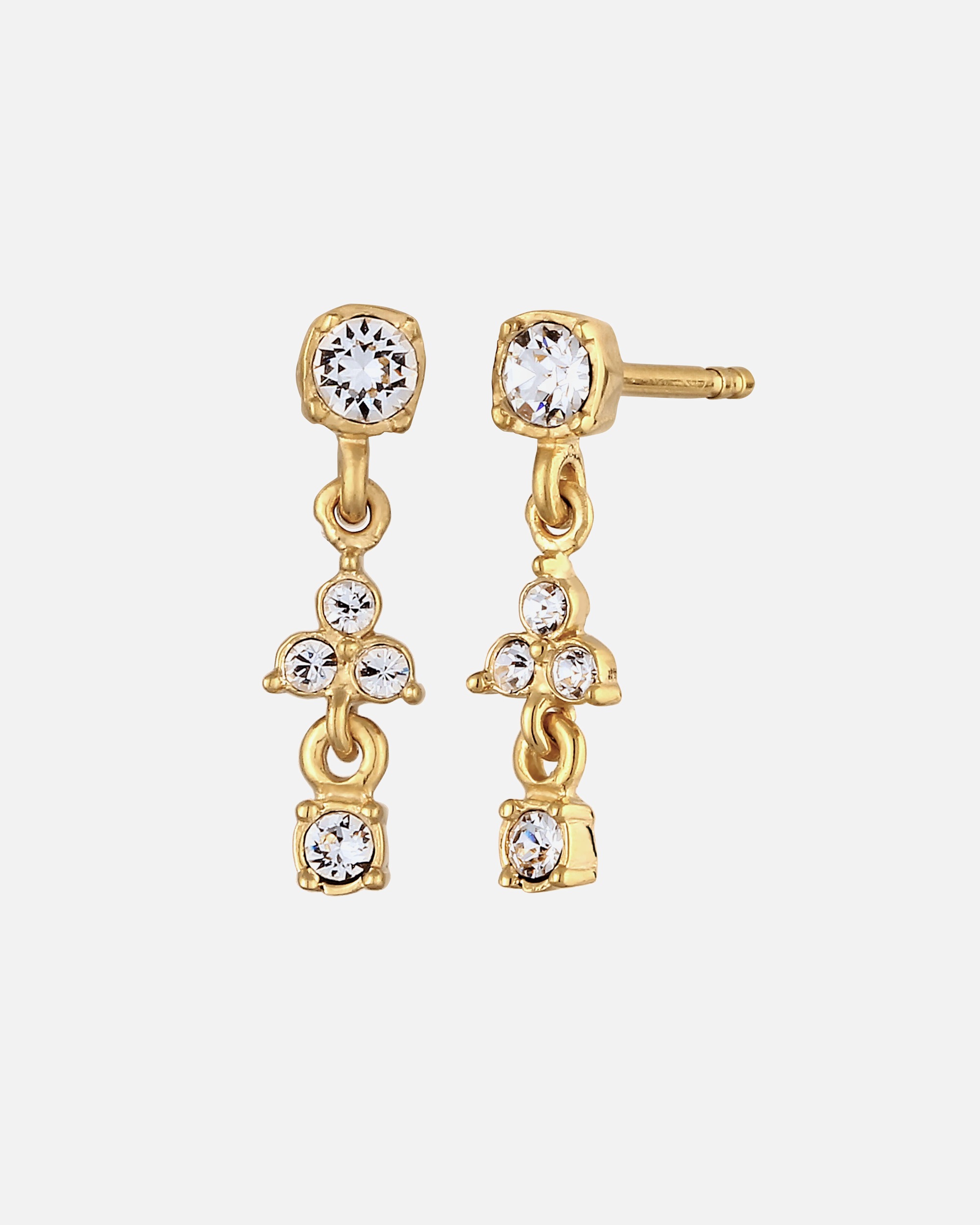 Ohrringe für Weiblich Elli Ohrstecker mit Kristallen von Swarovski® Weiß 925 Sterling Silber goldfarben