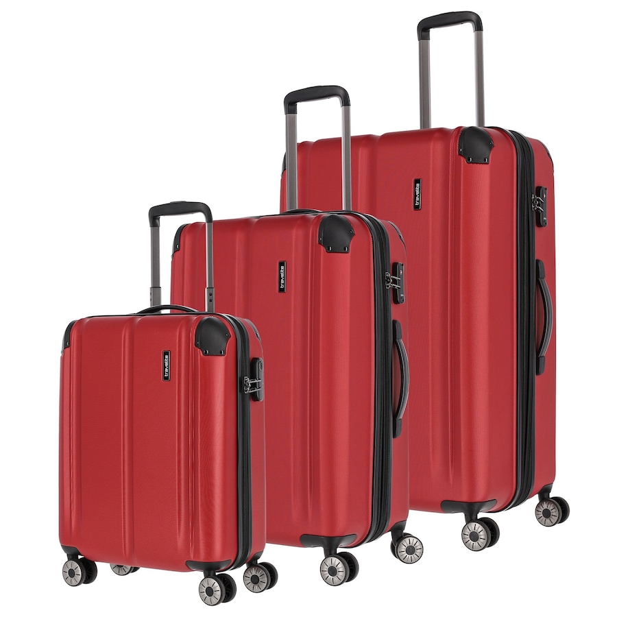 Travelite City 4-Rollen Kofferset 3tlg. rot Rot Herren