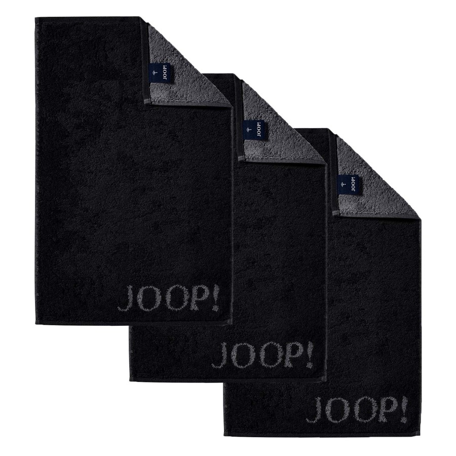 JOOP! Gästetuch 3er Pack 'Classic Frottier' Schwarz