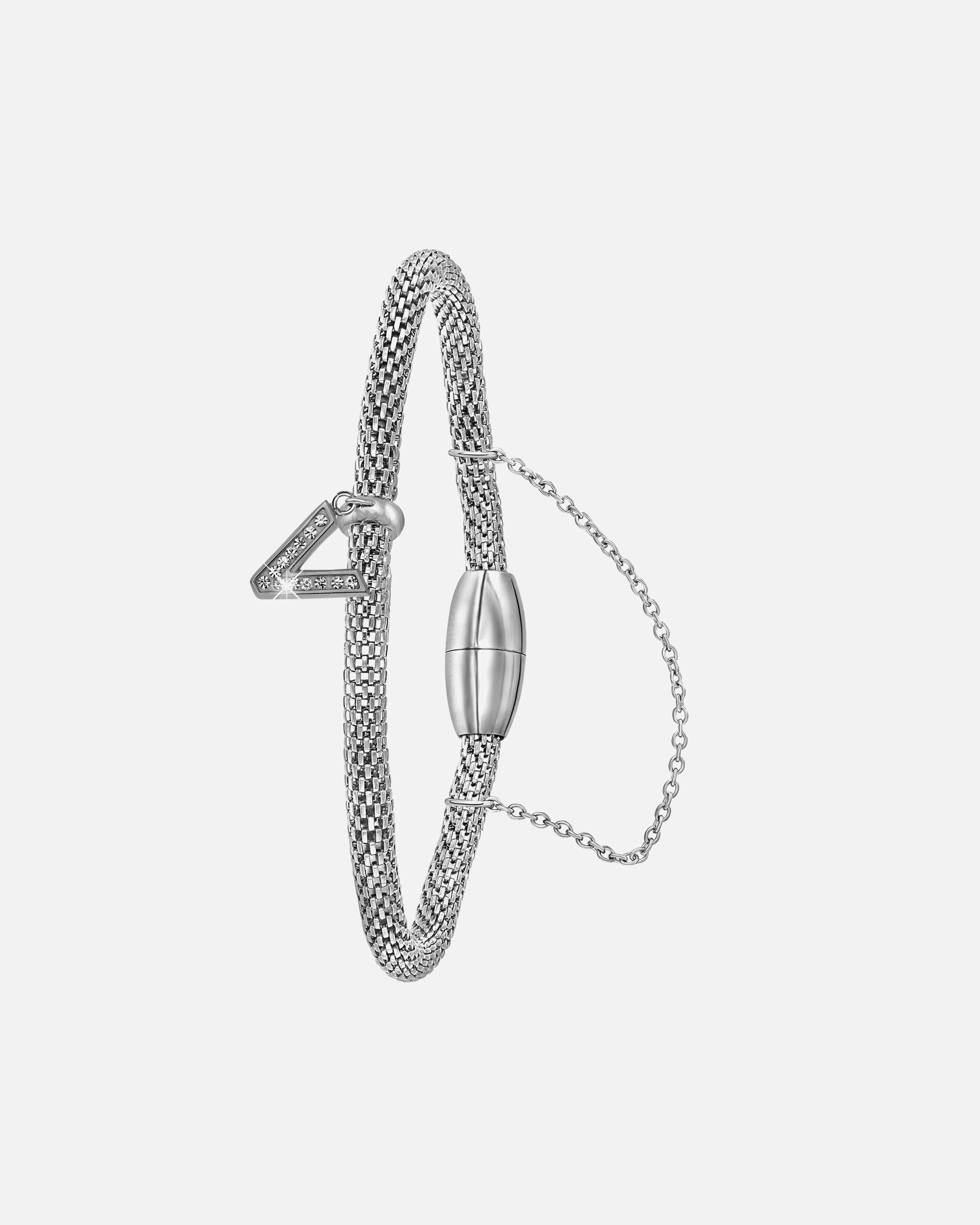 Armband für Weiblich Lucardi Armband 'Buchstabe N' Stahl 18.5cm Silber - v