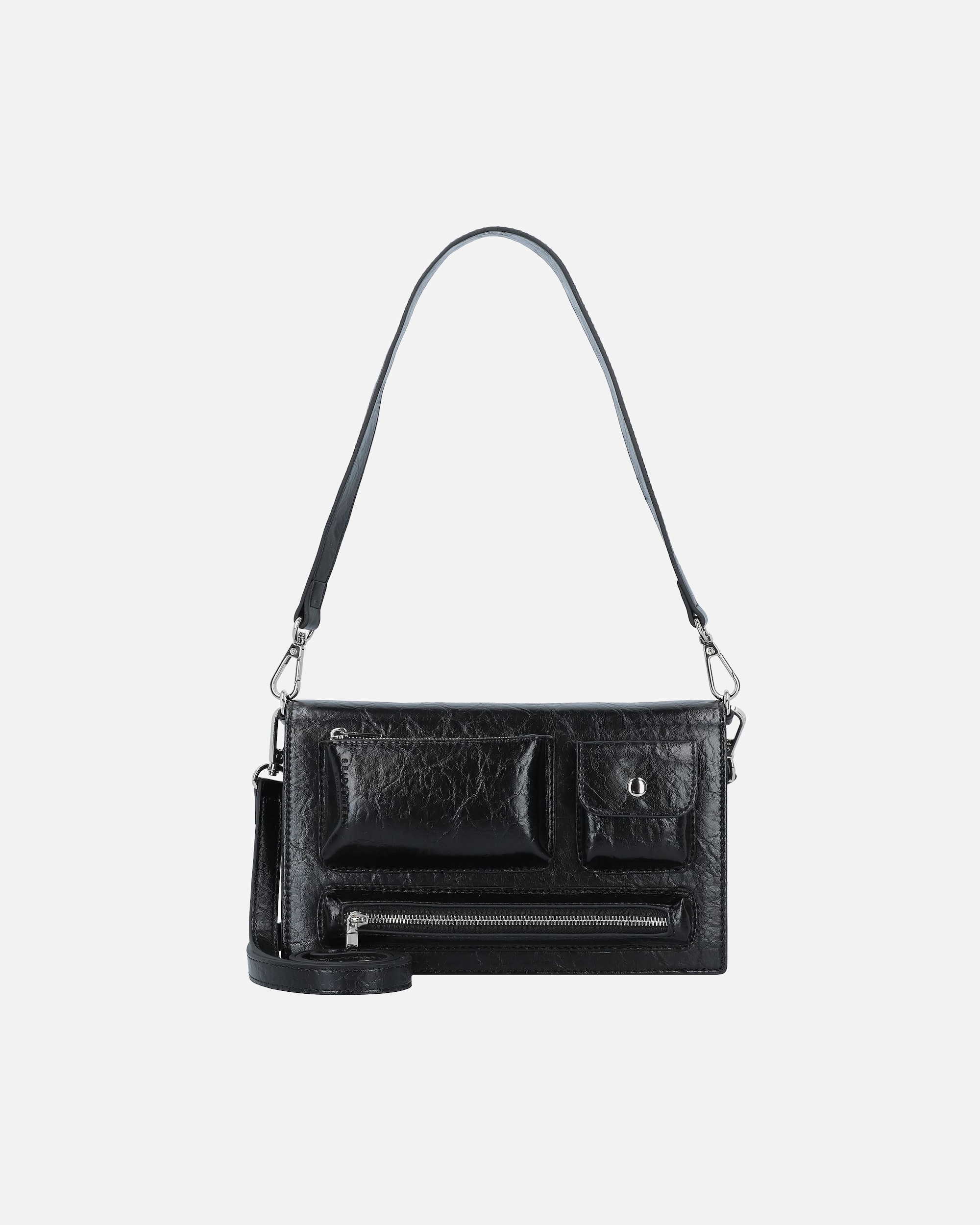 Clutch für Weiblich Seidenfelt Liinaja Schultertasche glossy black