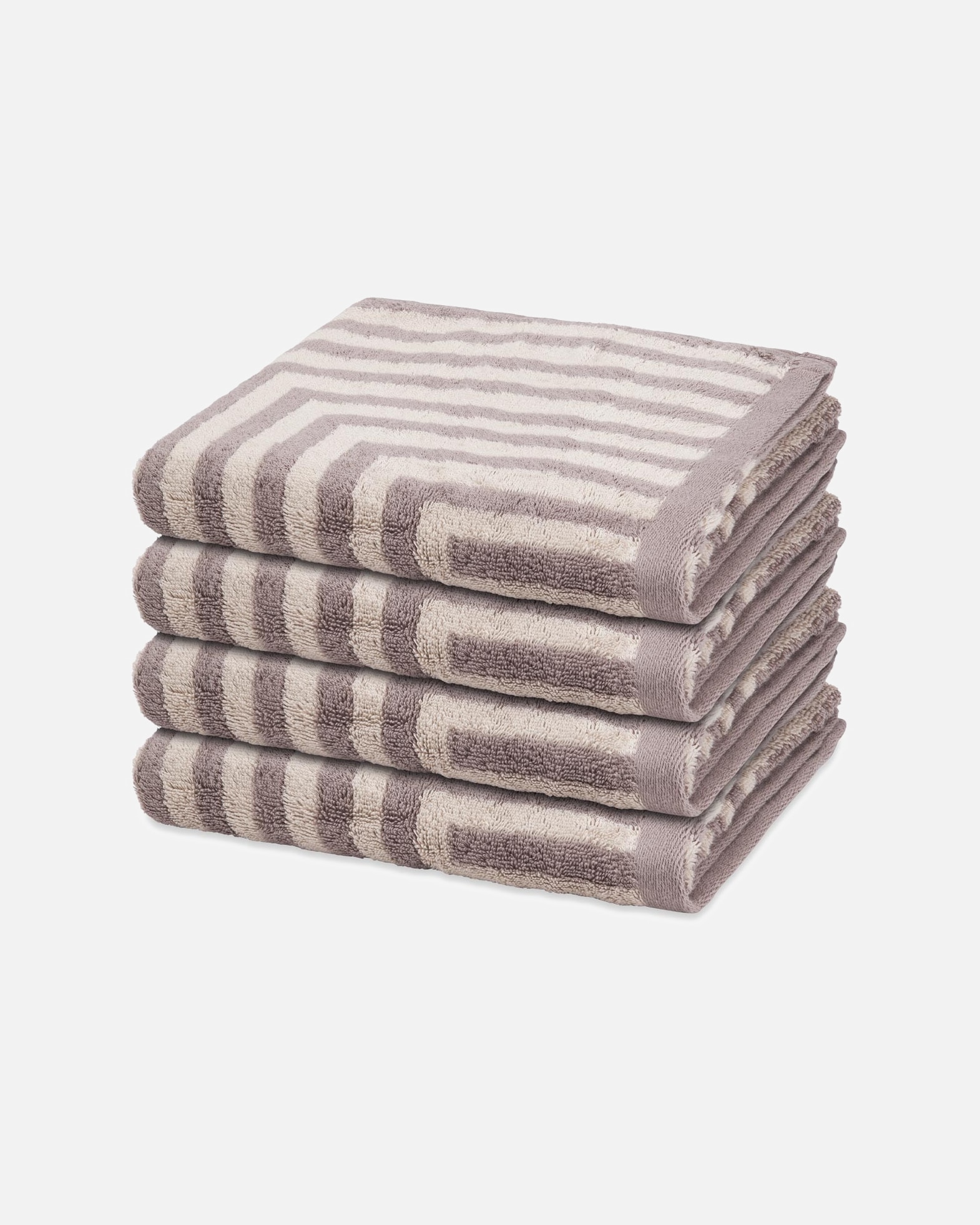Handtuch für Unisex ROSS Handtuch-Set Grafik (4er Set) Grau / beige
