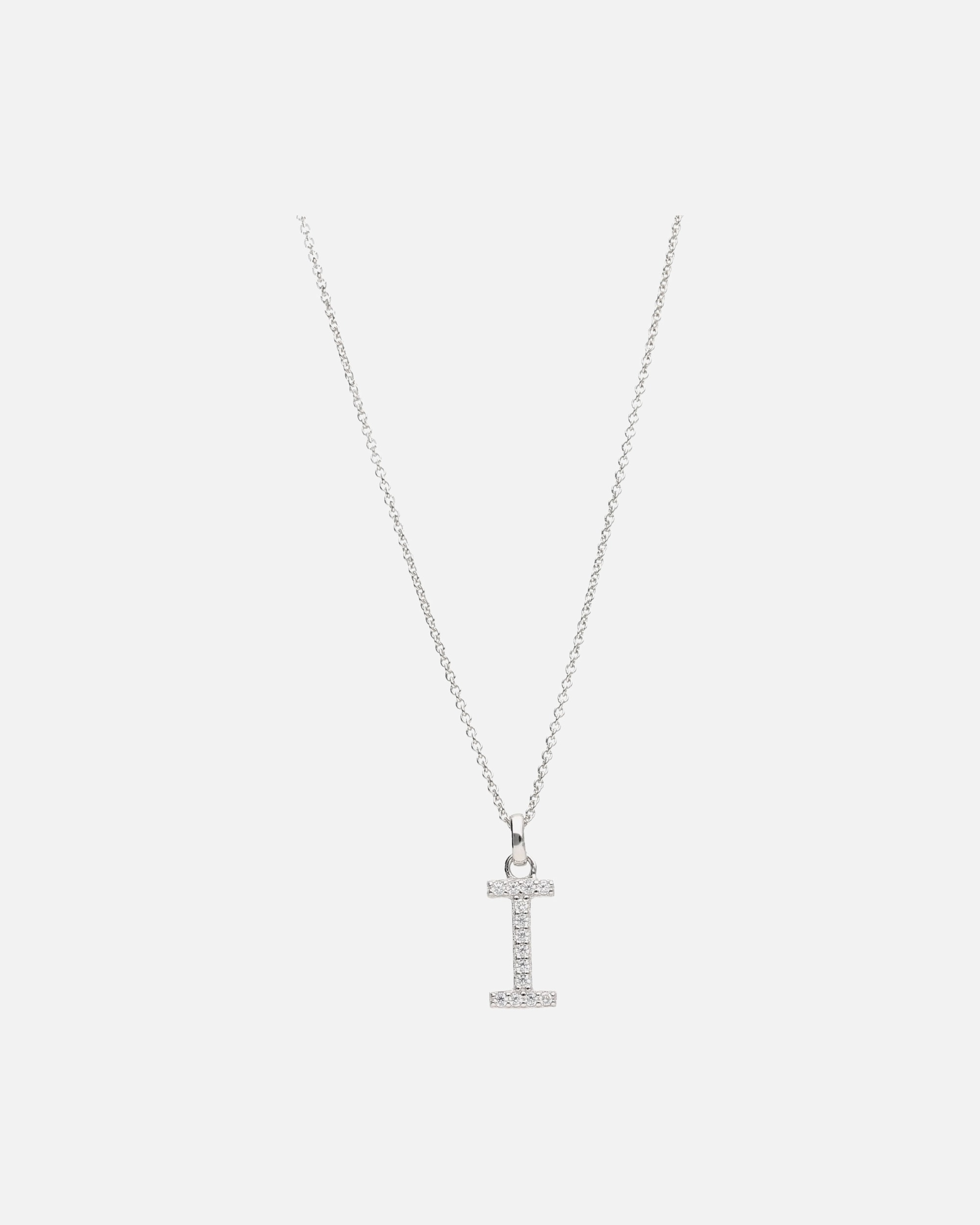Halskette für Weiblich Smart Jewel Kette Buchstabe I mit Zirkonia Steine, Silber 925 45 cm