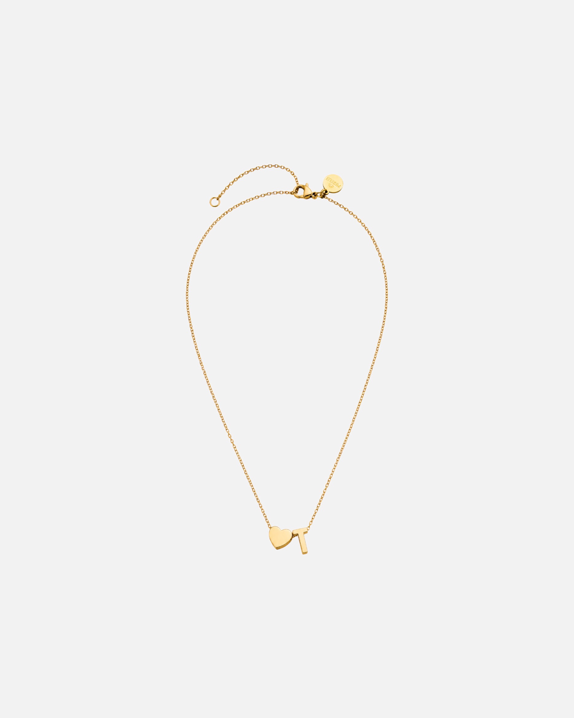Halskette für Unisex Purelei Letter Heart T Kette 100% Edelstahl Gold